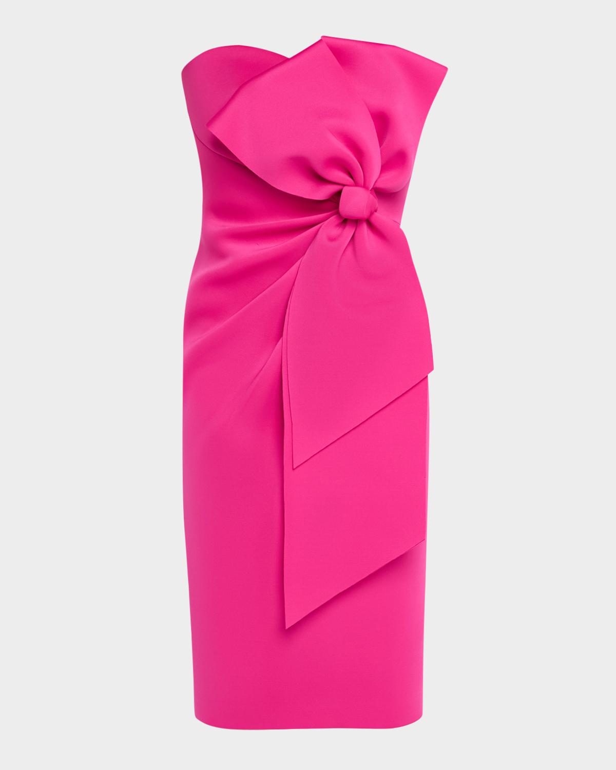 Badgley Mischka Collection Strapless Bow-Front Bodycon Dress