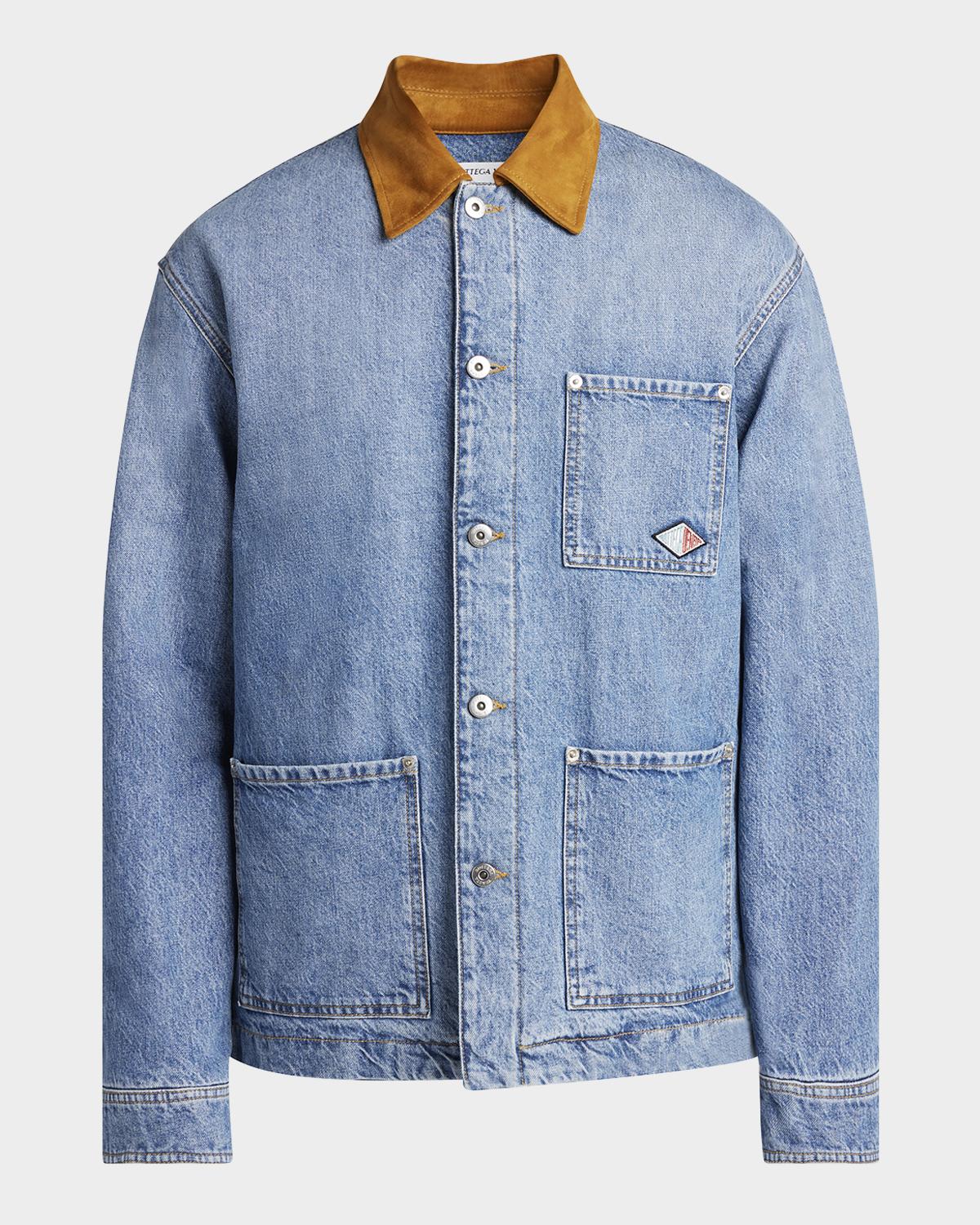 Bottega Veneta Men's Eco Wash Denim Blouson Jacket