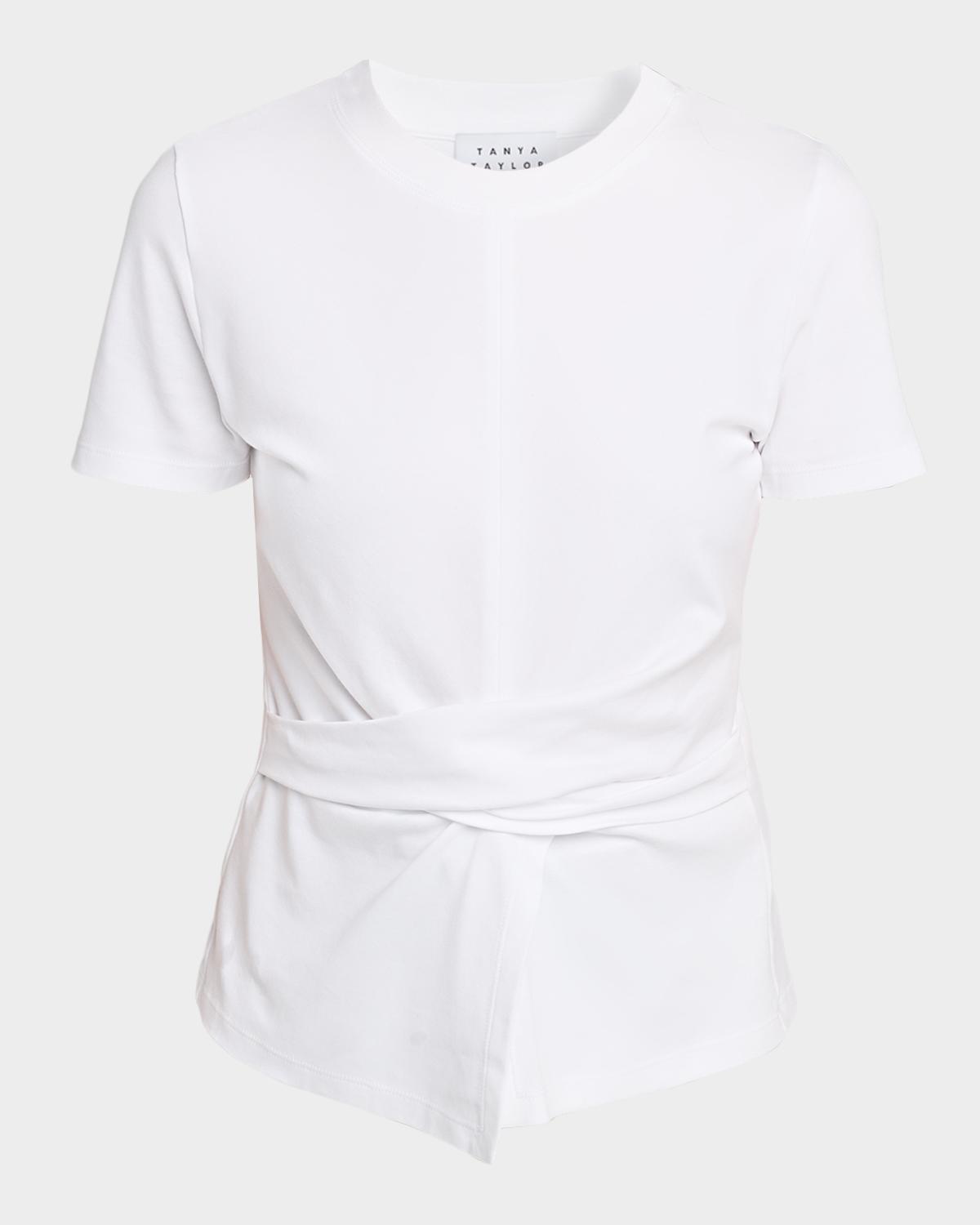 Tanya Taylor Kelsey Short-Sleeve Gathered Tee