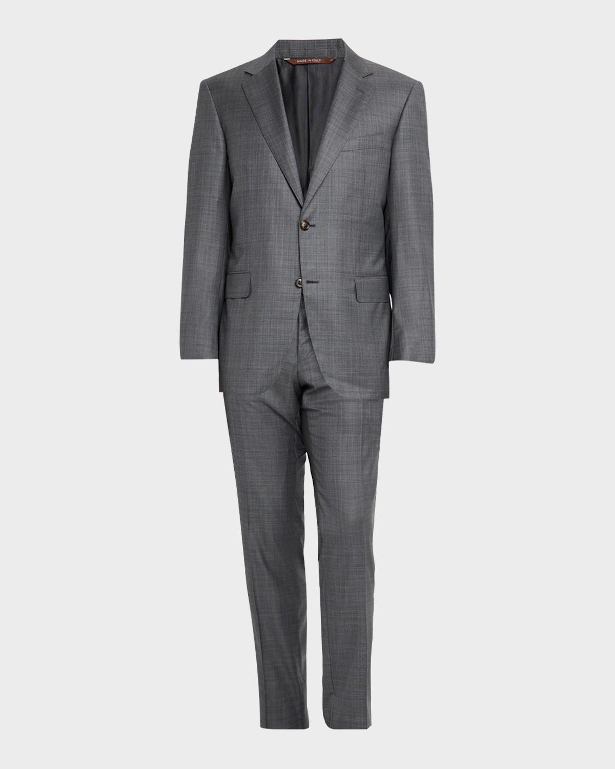 Canali Men's Wool and Silk Tonal Plaid Two-Piece Suit