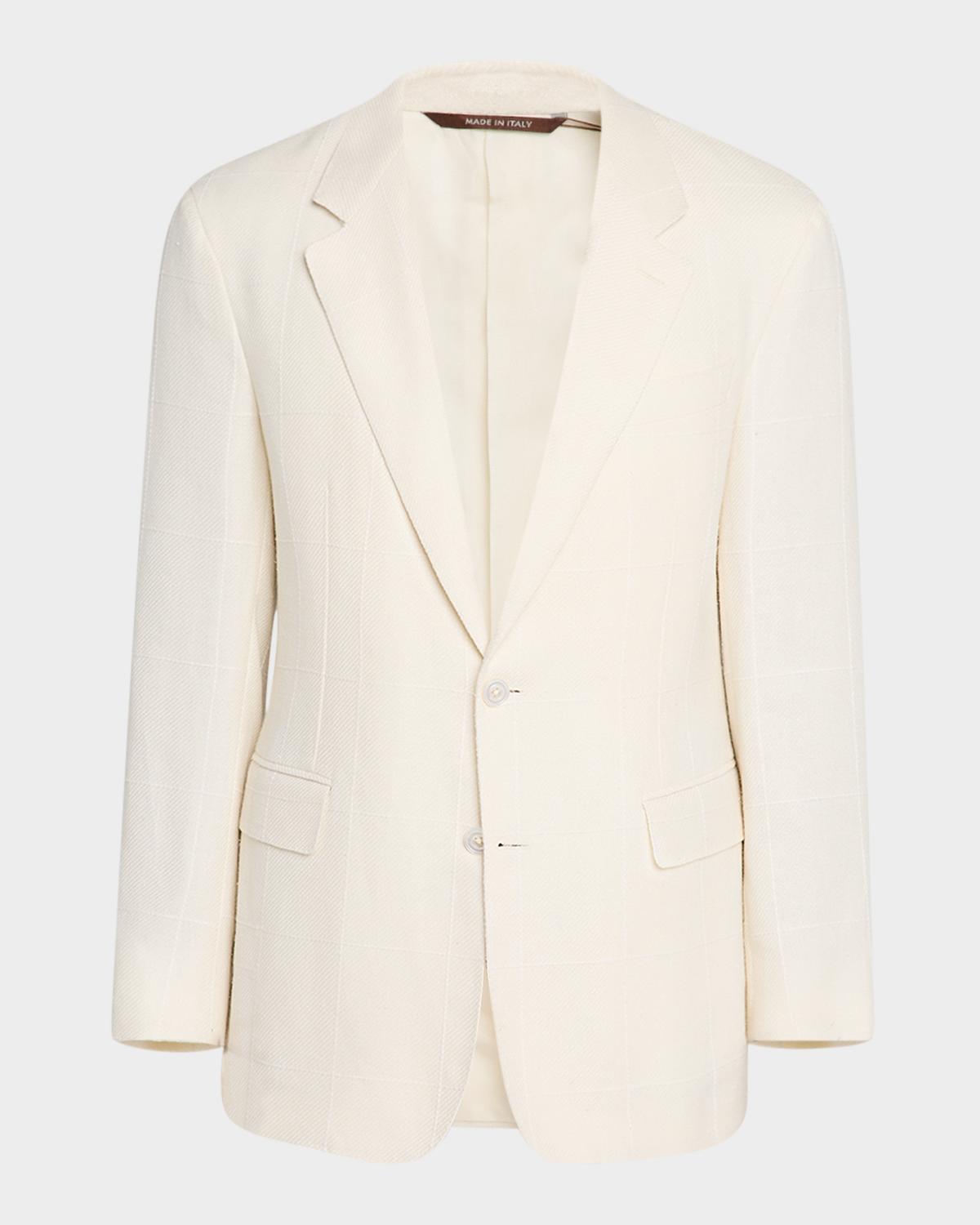 Canali Men's Textured Windowpane Sport Coat