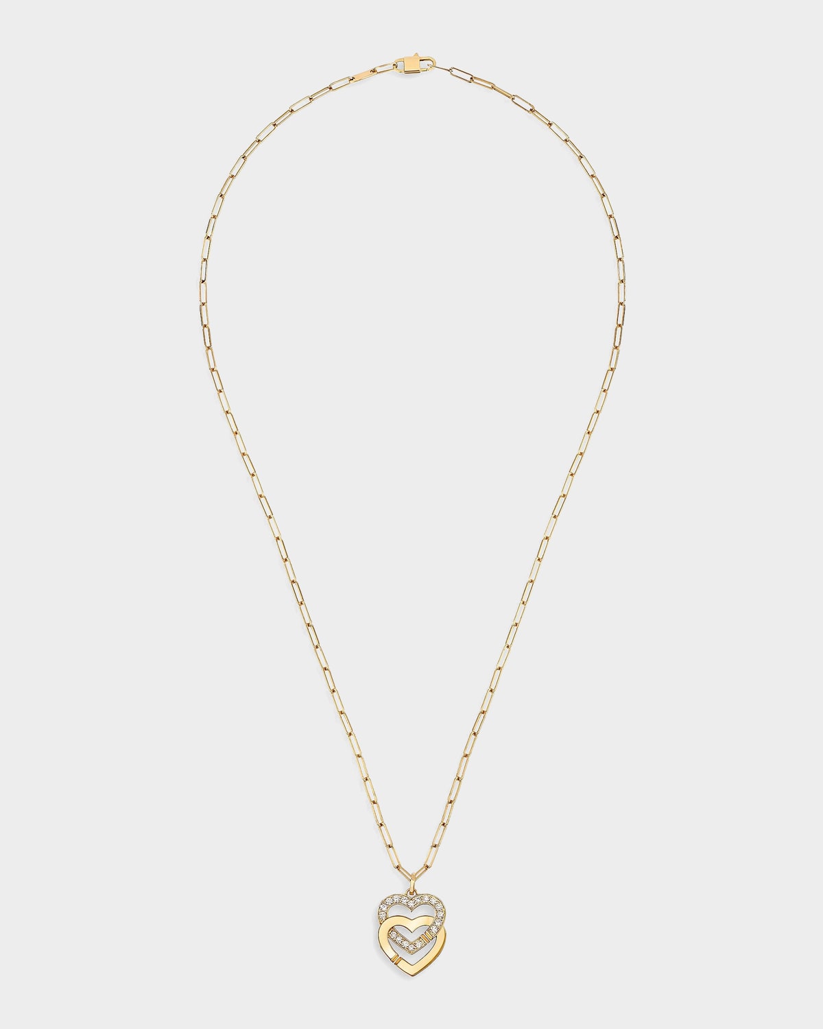DINH VAN Double Coeurs R15 Mixed Link Pendant Necklace