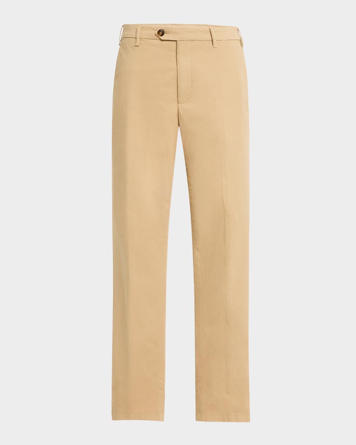 Canali Men's Straight Fit Flat-Front Pants
