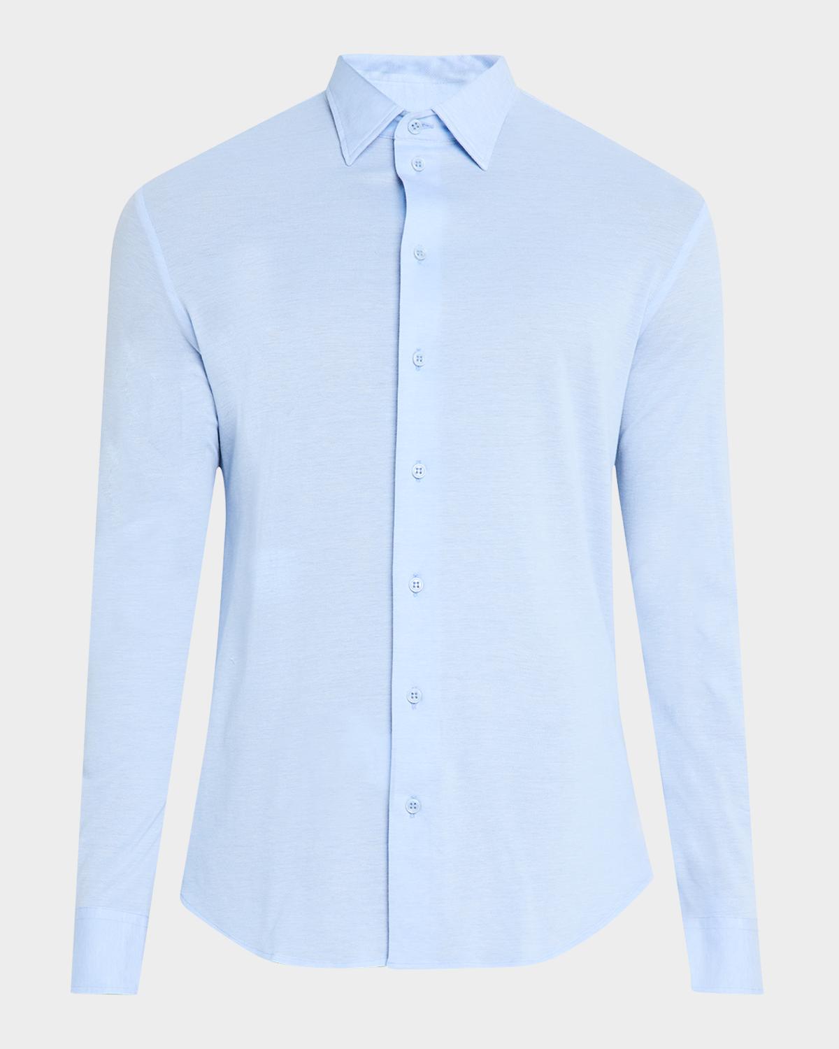Emporio Armani Men's Pique Jersey Micro-Dot Sport Shirt