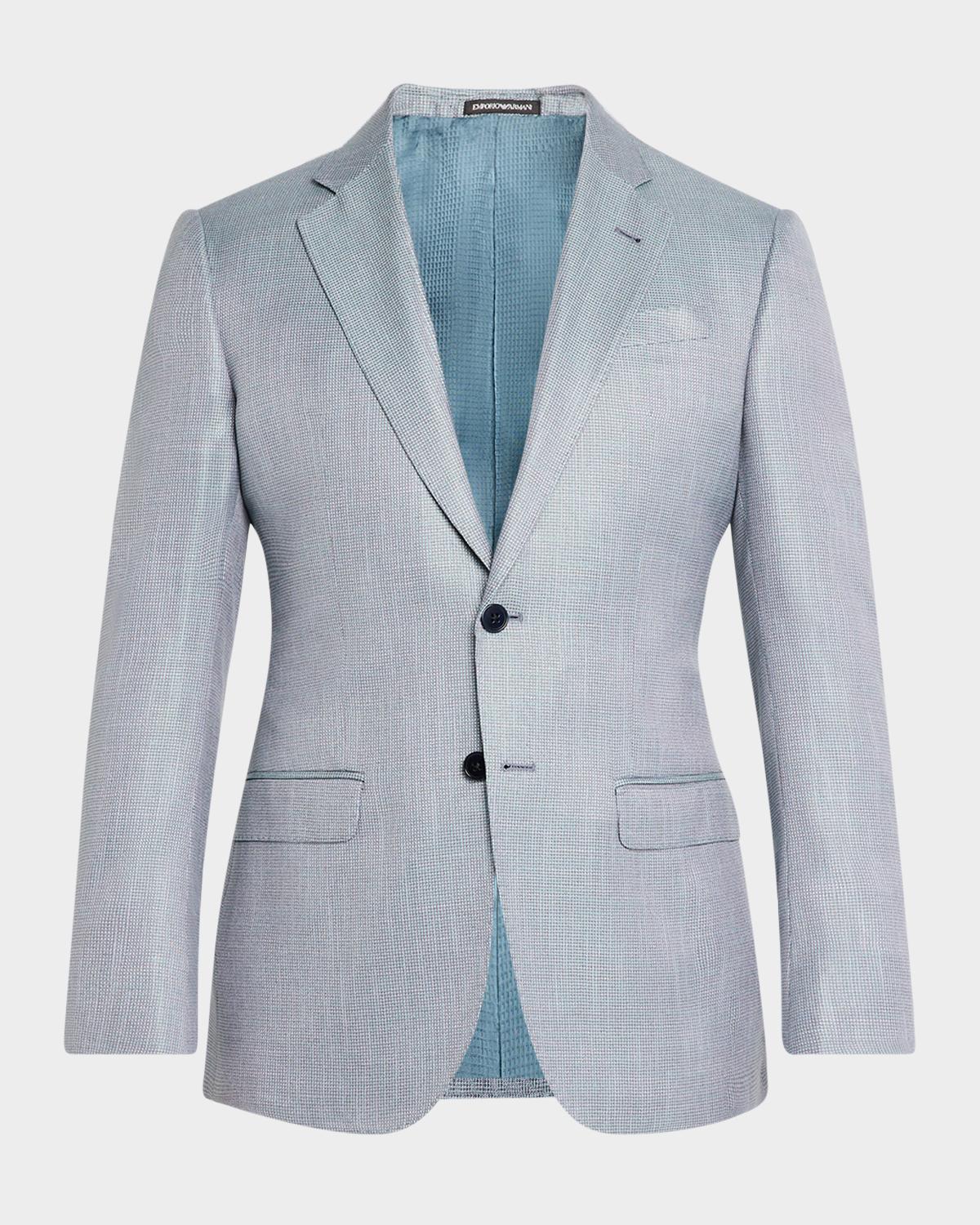 Emporio Armani Men's Bamboo Micro-Grid Textured Sport Coat
