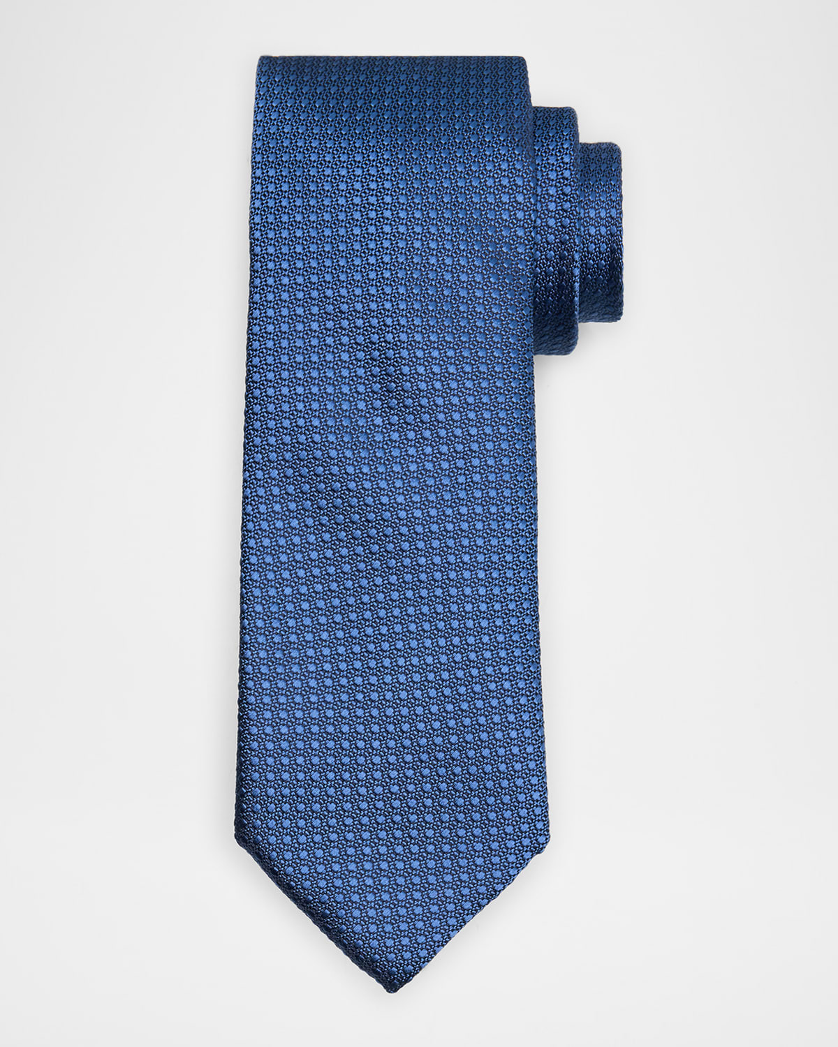 Canali Men 's Textured Dot Silk Tie