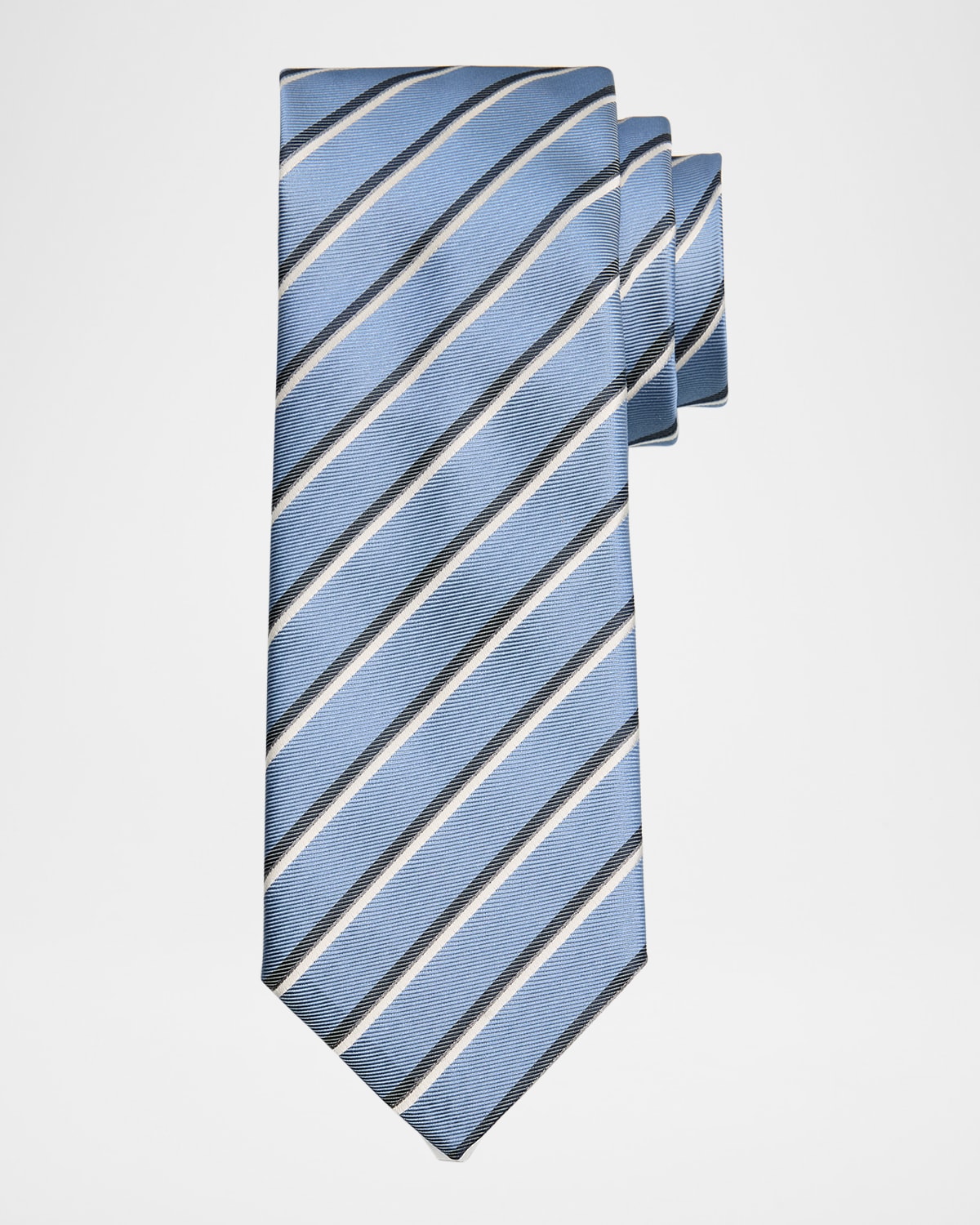 Canali Men 's Diagonal Striped Tie