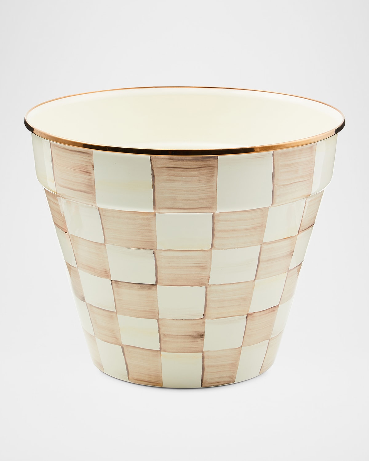 MacKenzie-Childs Mocha Check Extra Large Garden Pot