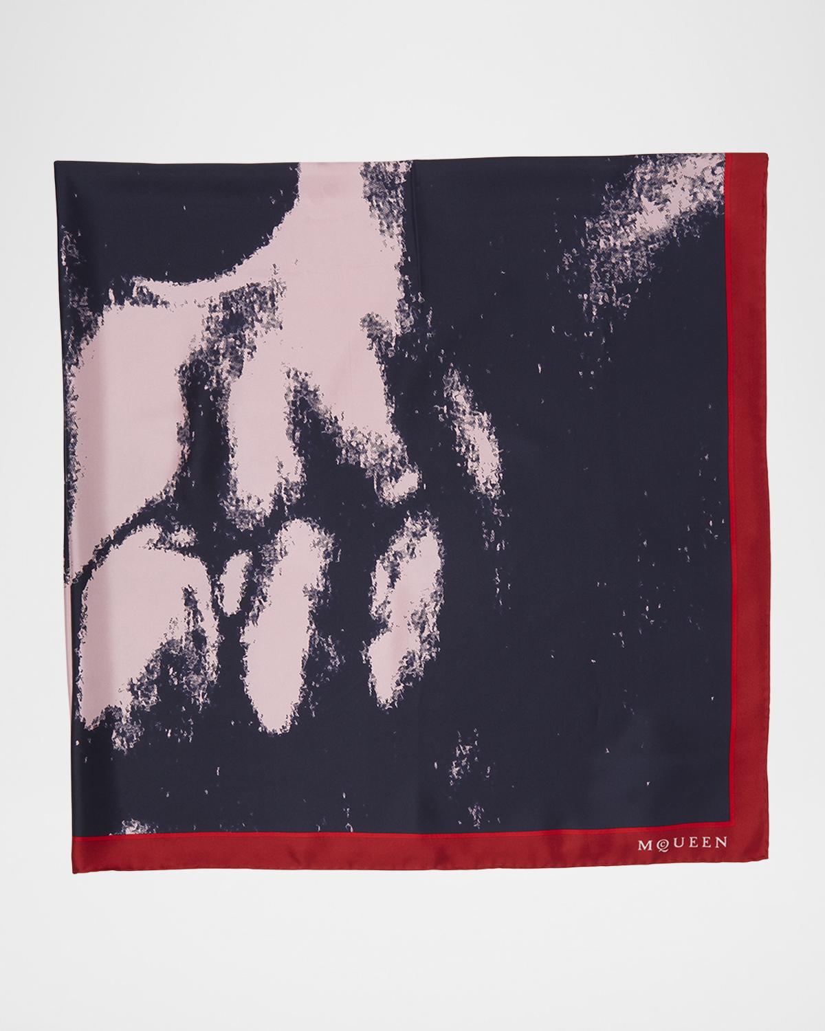 McQueen Silk Shawl W/ Exploded Skull