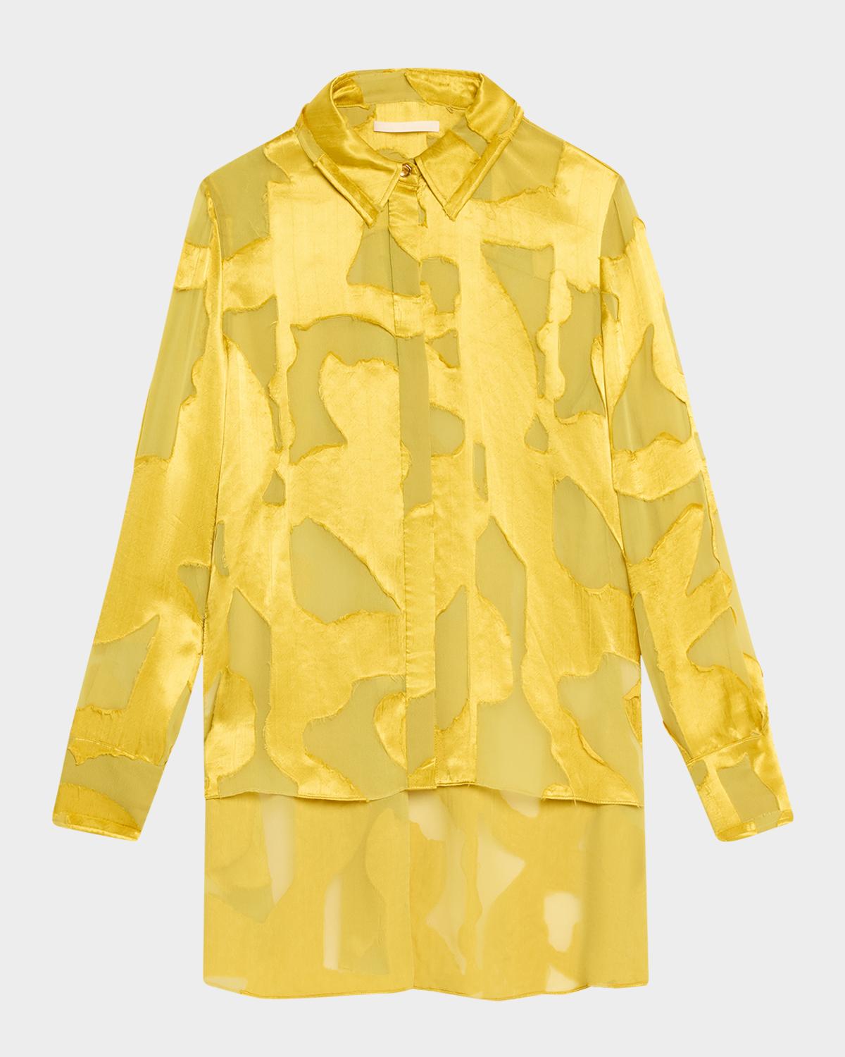 Jason Wu Collection Abstract Fil Coupe Button Down Shirt