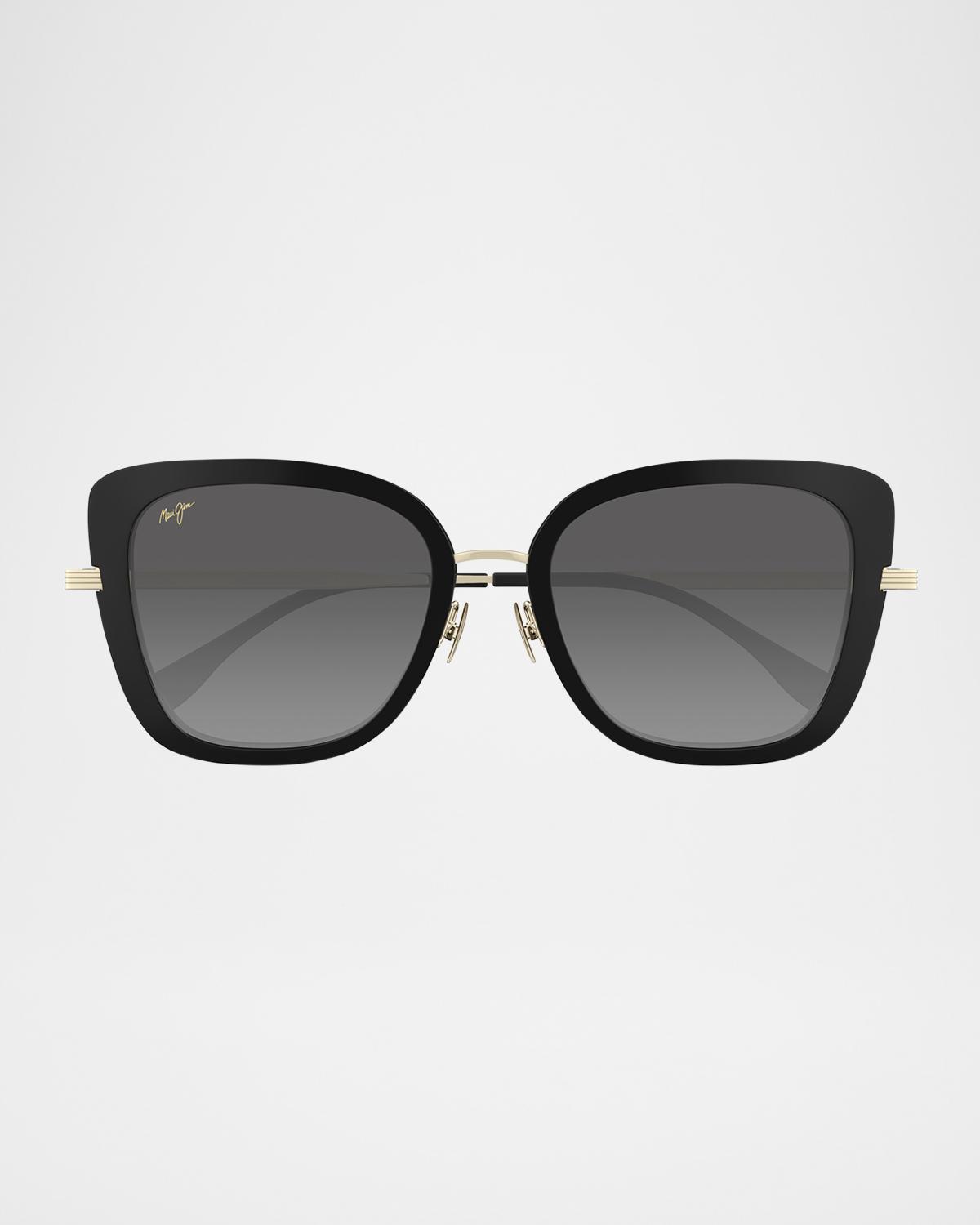 Maui Jim Men's Violet Lake Titanium and Acetate Cat-Eye Sunglasses