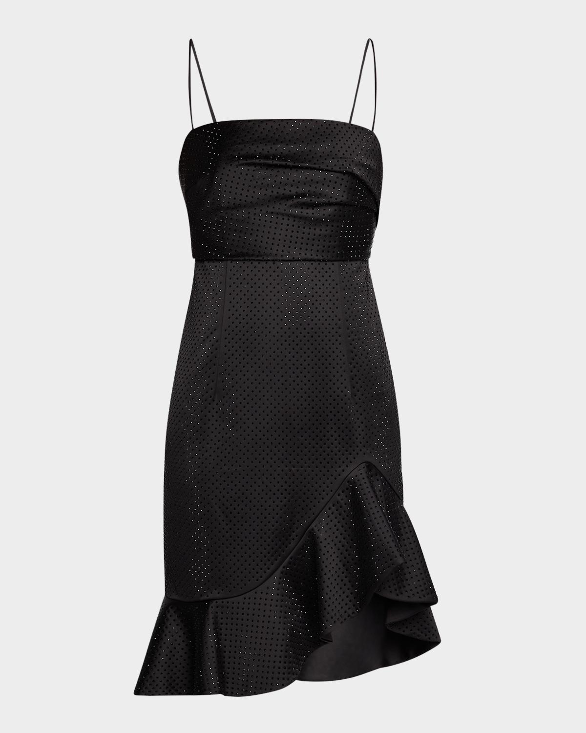Ungaro Sleeveless Rhinestone Satin Dress