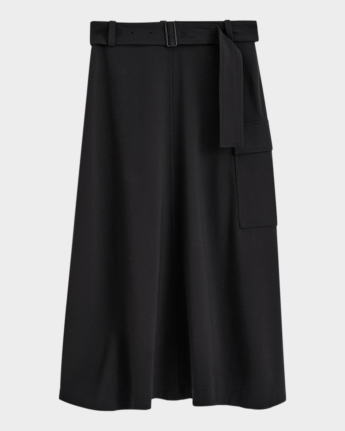 Joseph Pernette Belted A-Line Midi Skirt