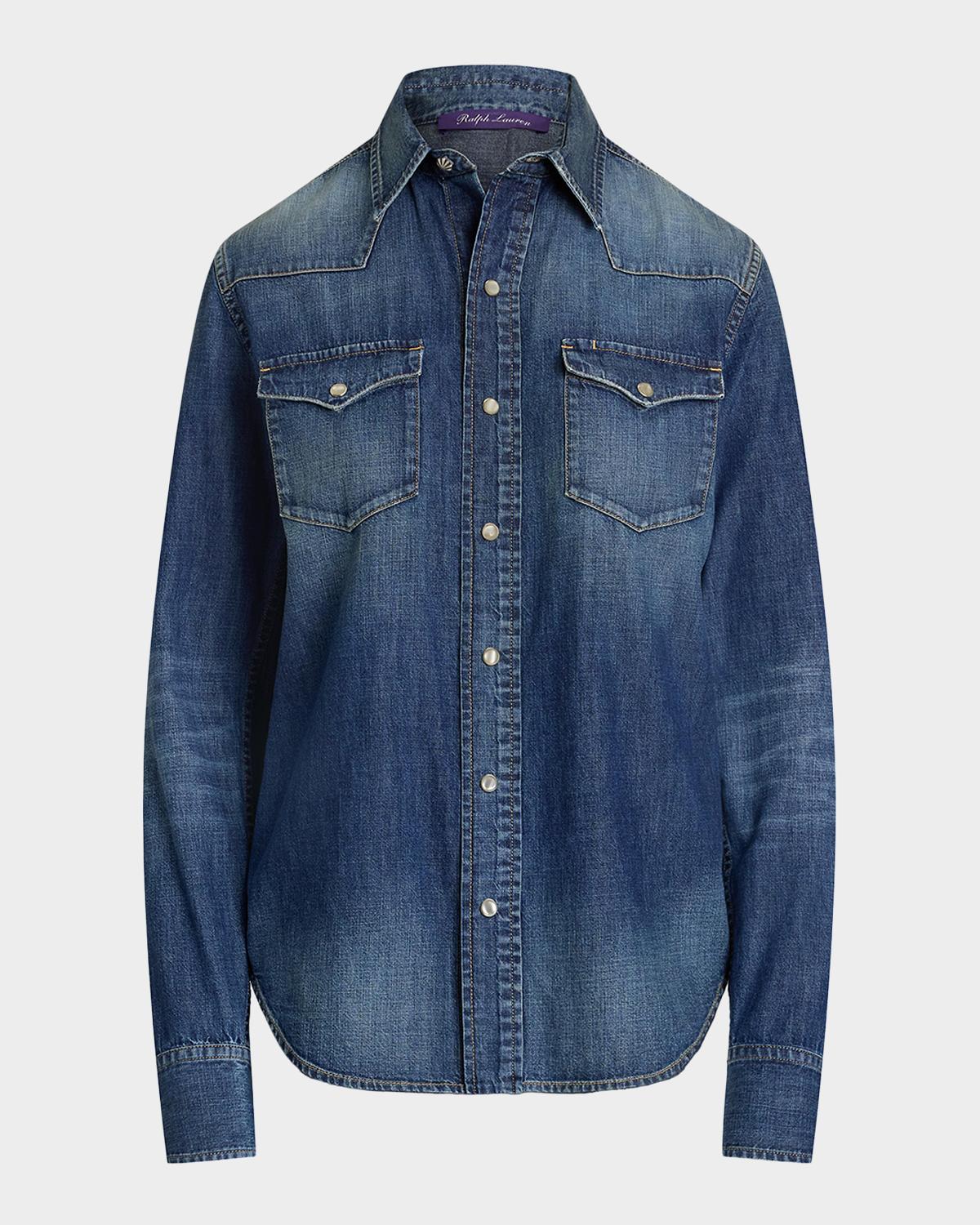 Ralph Lauren Collection Payson Cotton Denim Western Shirt