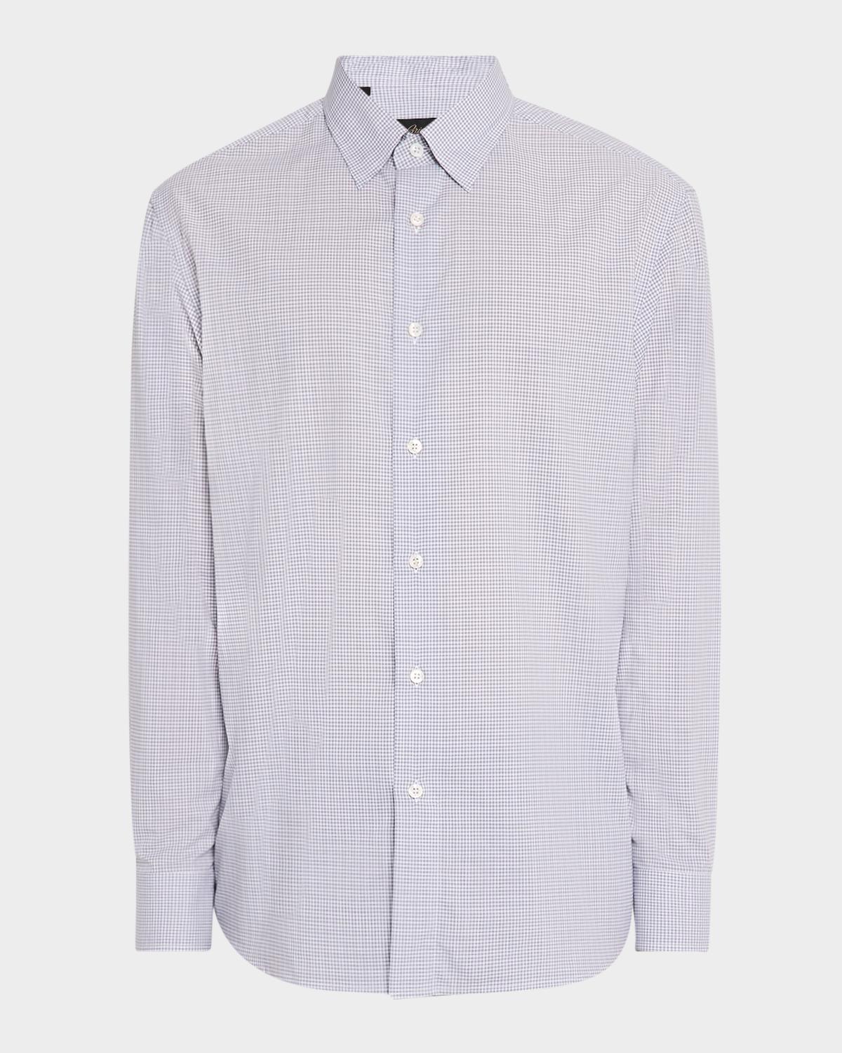 Brioni Men's Cotton Micro-Check Sport Shirt