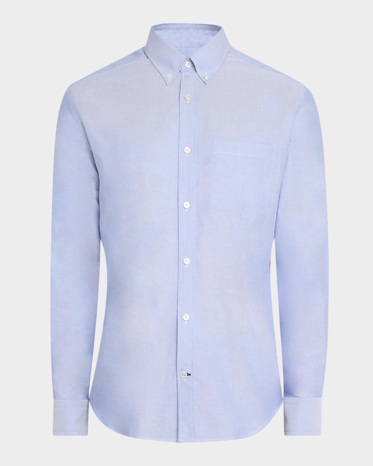dunhill Men's Cotton Oxford Button-Collar Sport Shirt