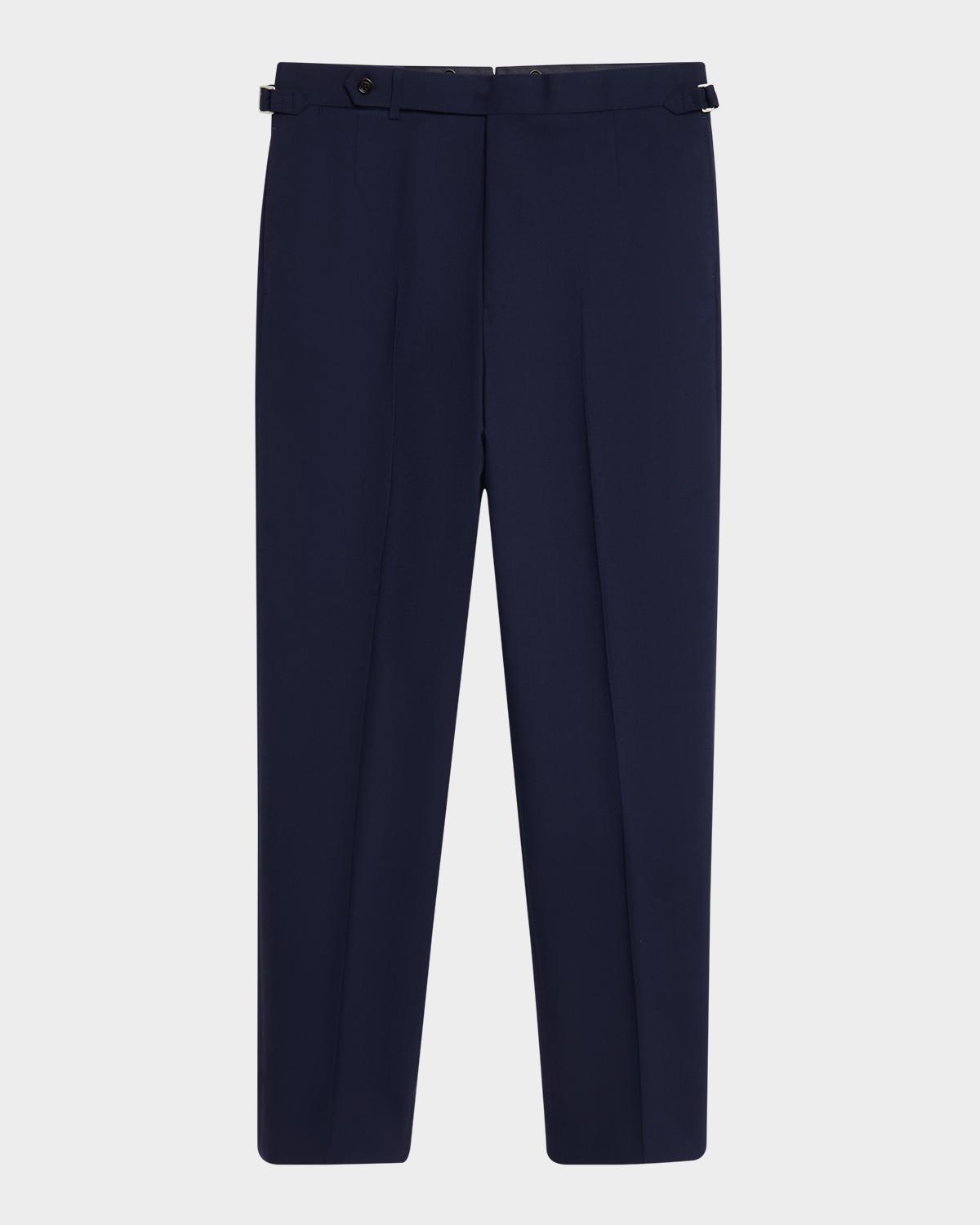 dunhill Men's Wool Flat-Front Trousers