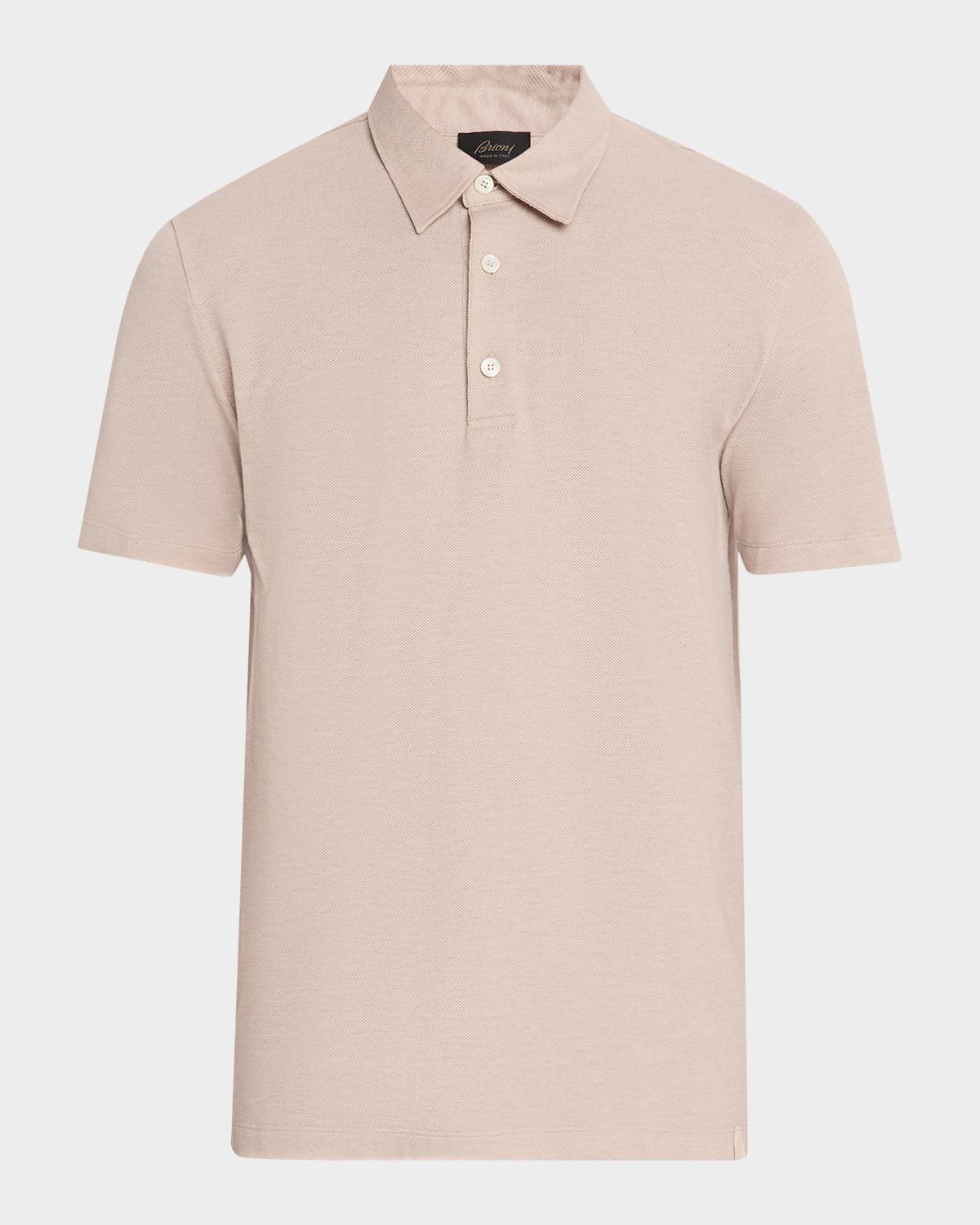 Brioni Men's Jersey Pique Polo Shirt