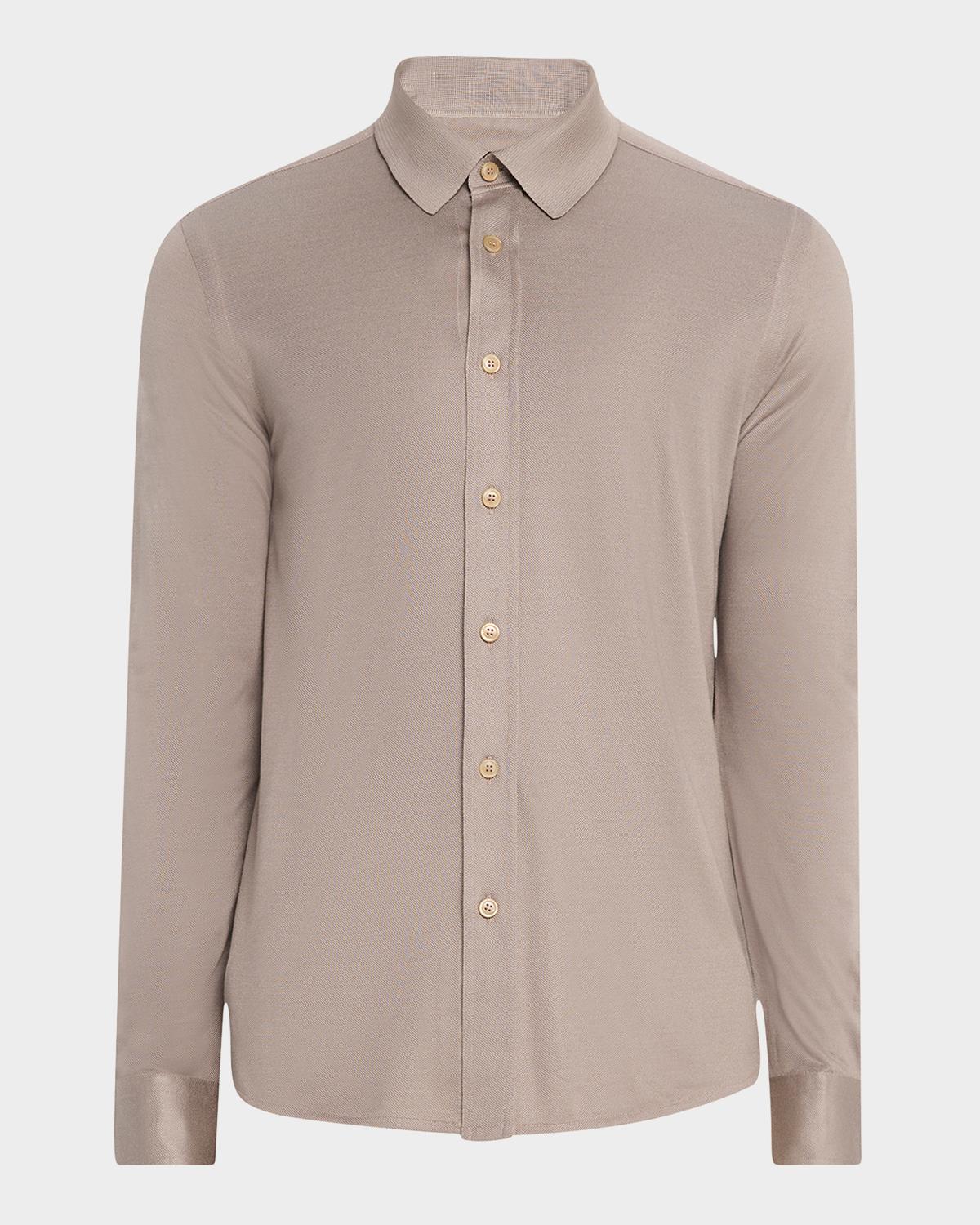 Brioni Men's Silk Pique Sport Shirt
