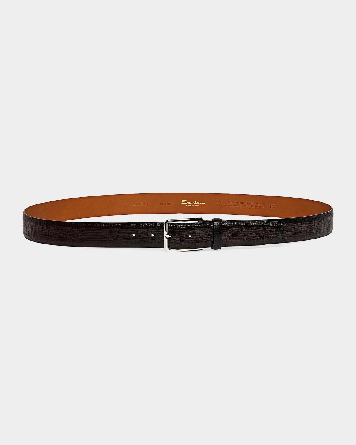 Santoni Adjustable Leather Belt