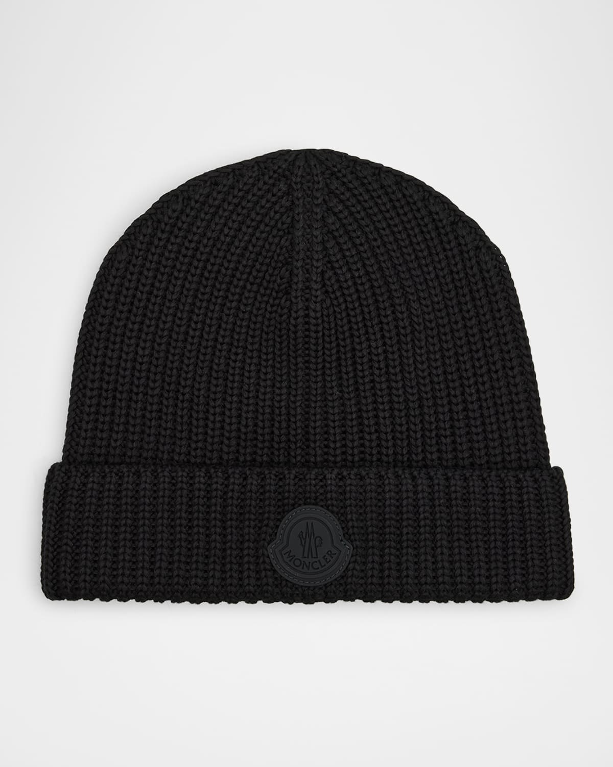 Moncler Men's Ribbed Logo Beanie