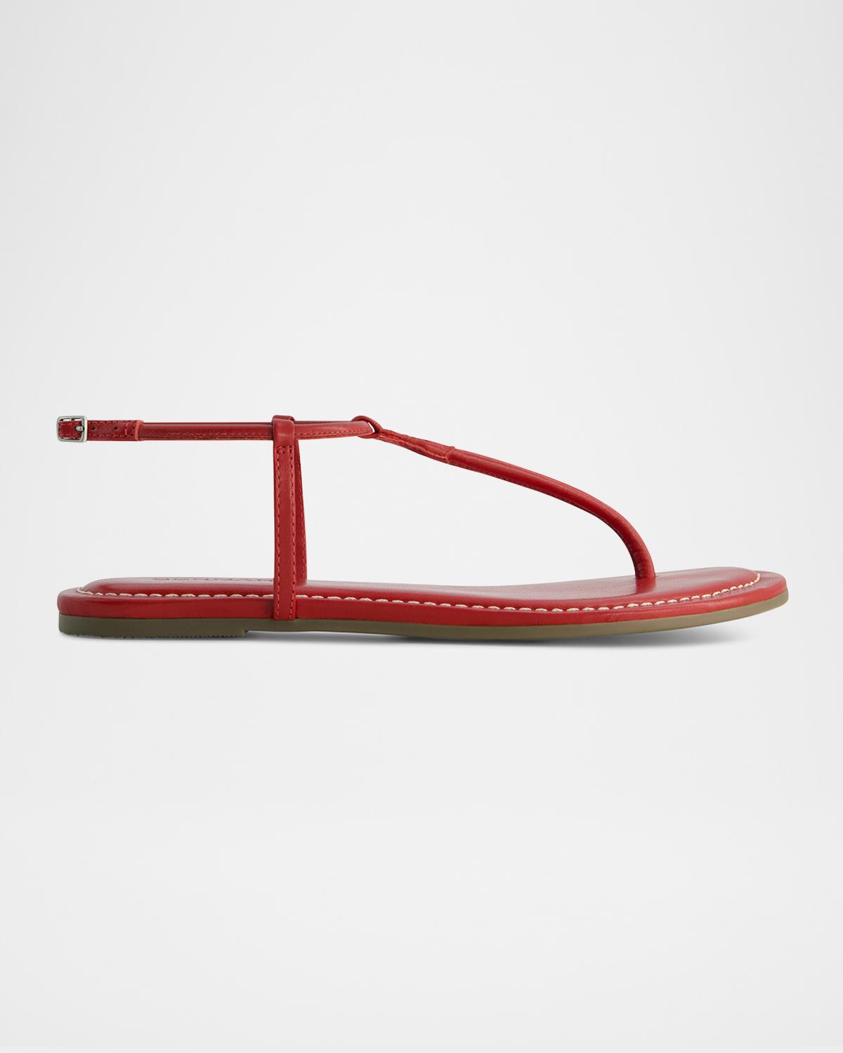 Bernardo Hercu Leather Ankle-Strap Flat Sandals