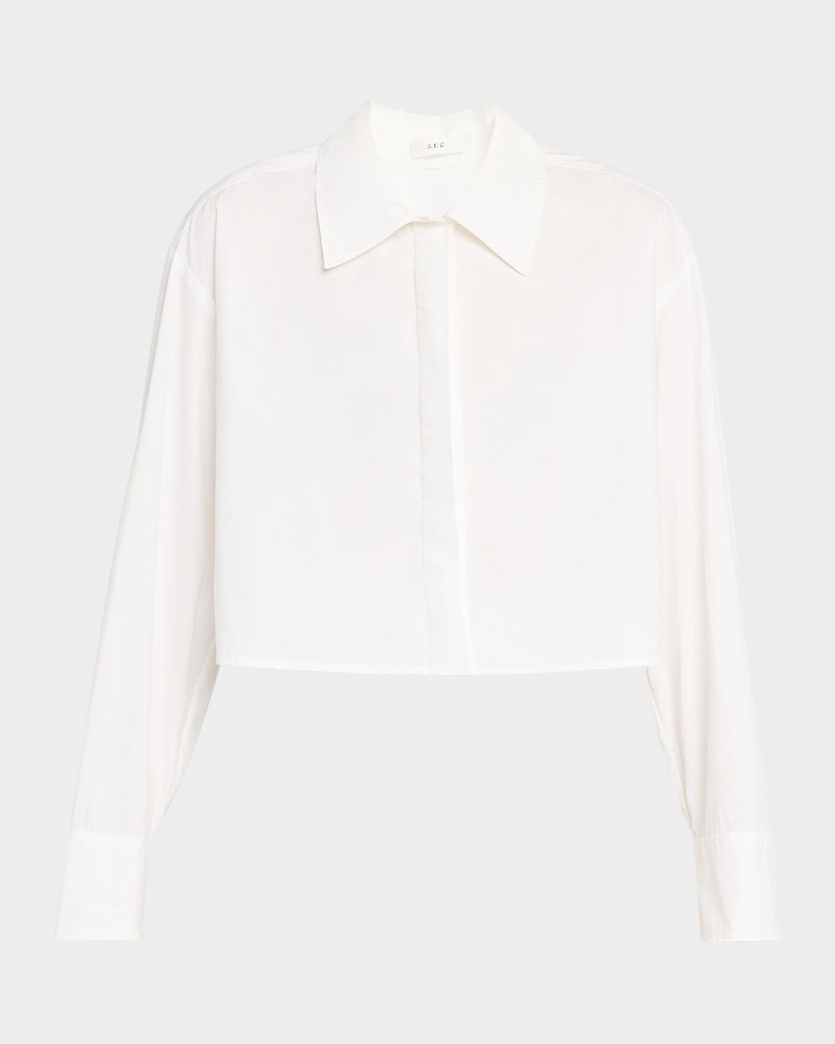 A.L.C. Maude Cropped Button-Front Top