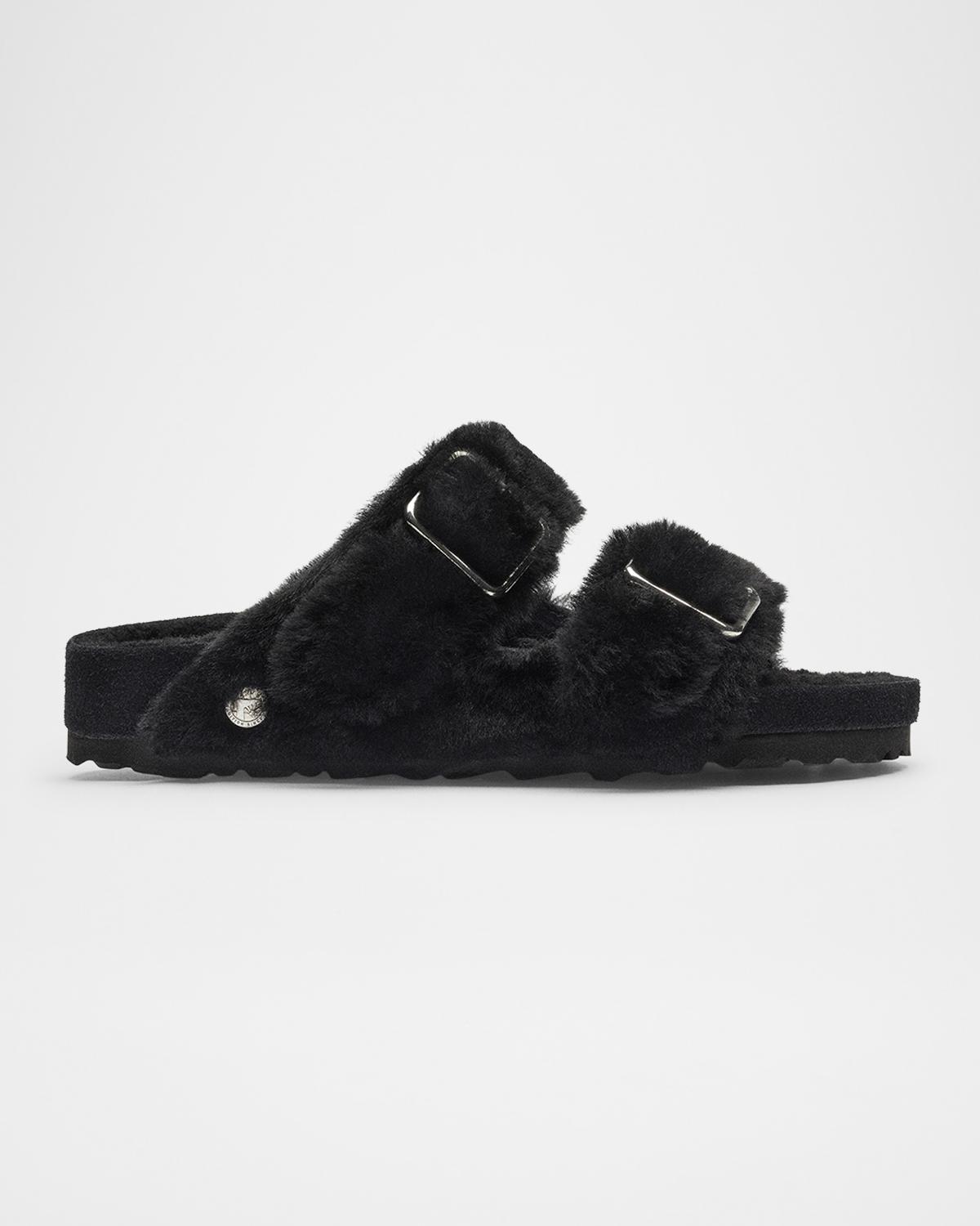 Arizona Shearling Dual-Buckle Slide Sandals