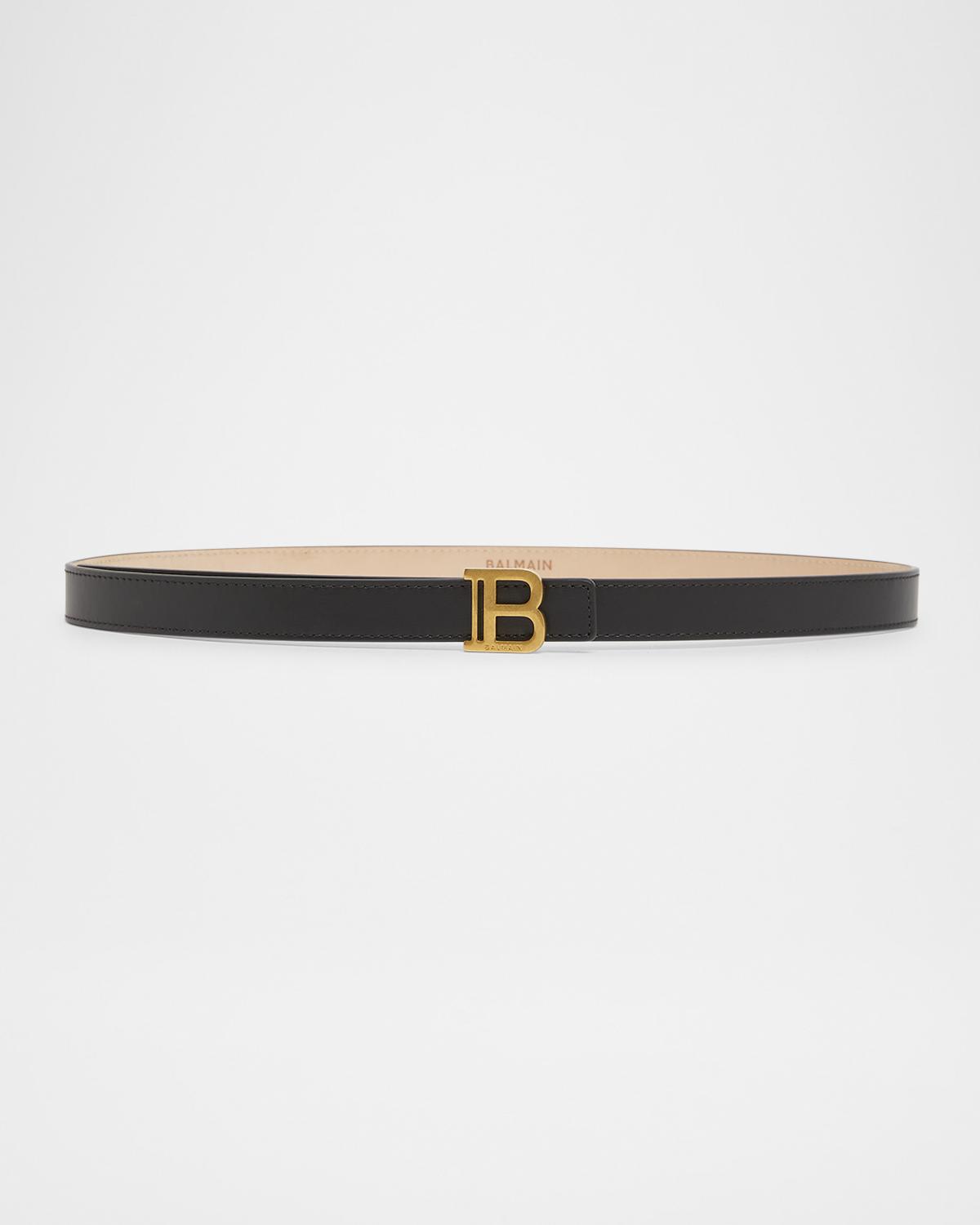 Balmain B-Monogram Calfskin Medium Leather Belt