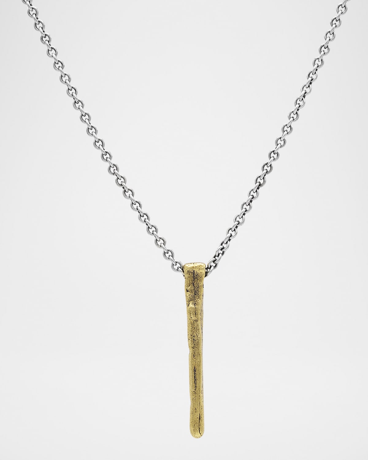 John Varvatos Men 's Brass and Sterling Silver Nails Pendant Necklace, 24"L