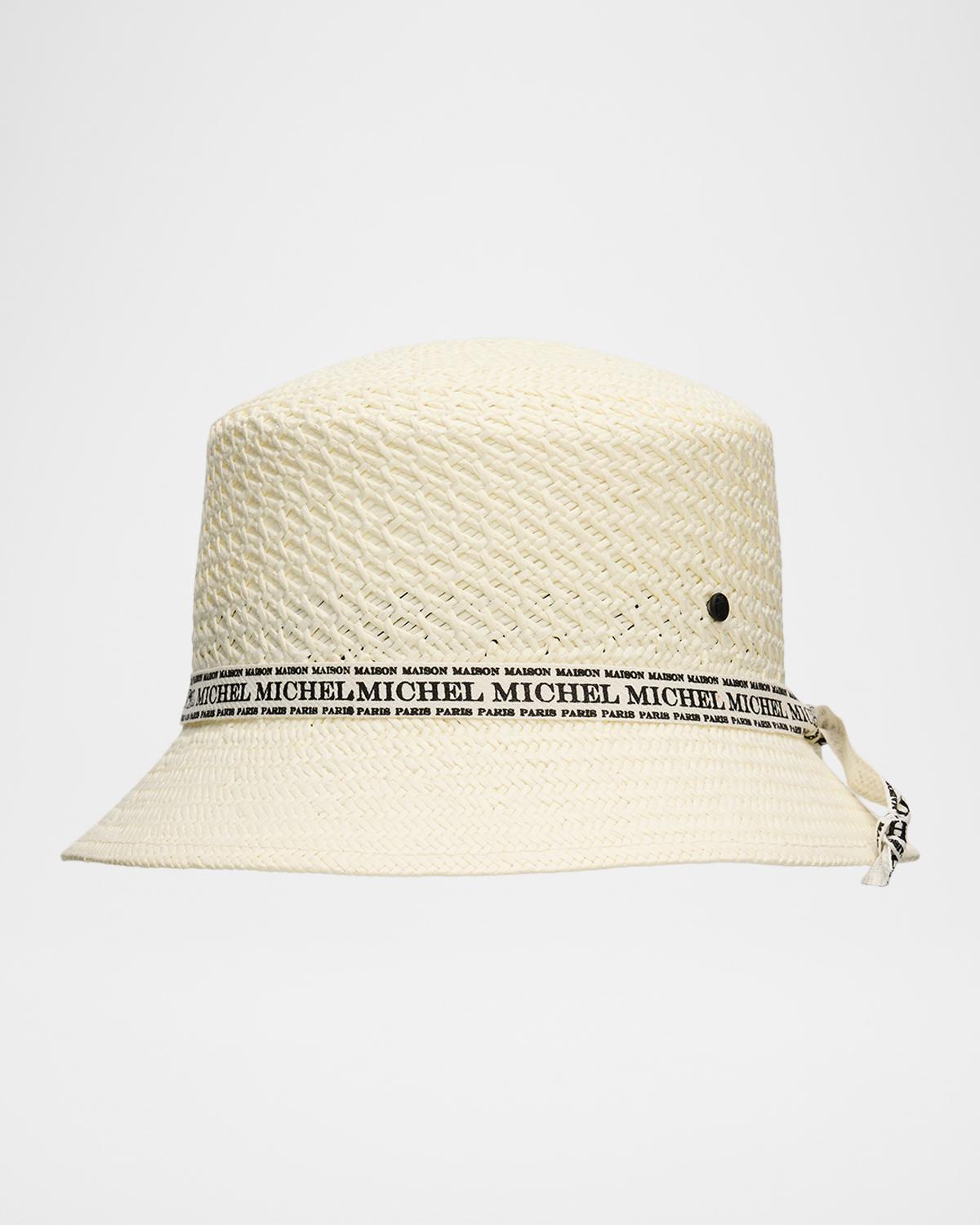 Maison Michel Axel Rollable Straw Bucket Hat