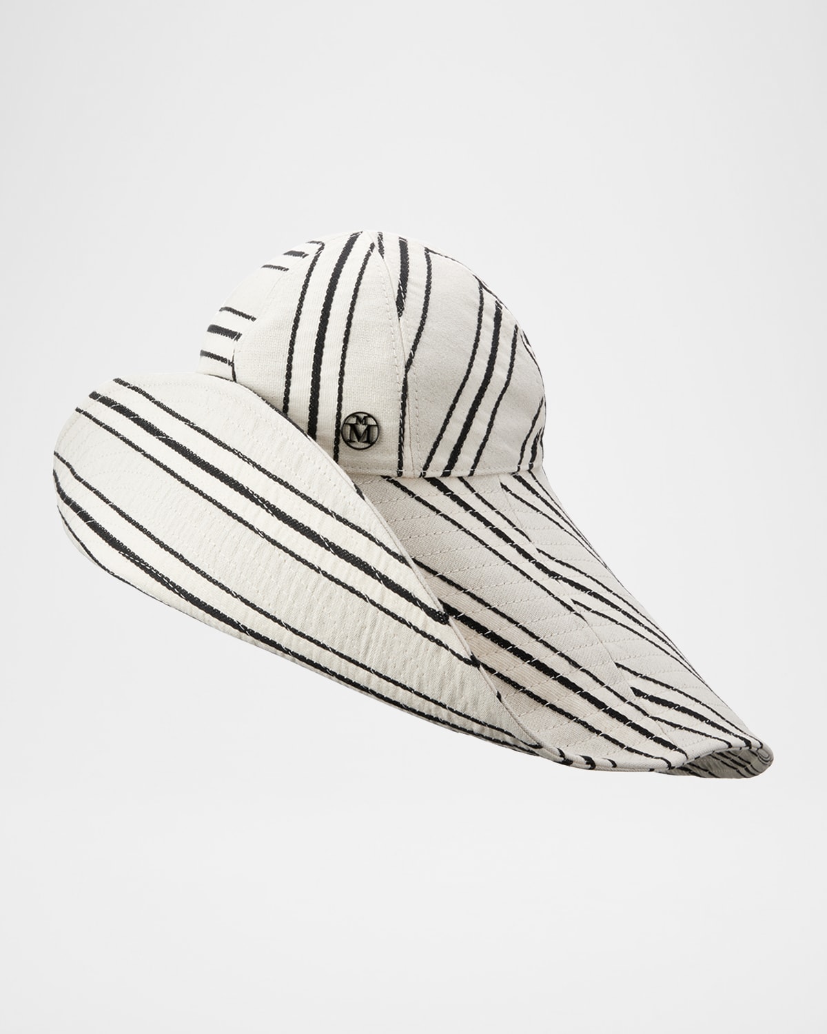 Maison Michel Junya Striped Canvas Bucket Hat