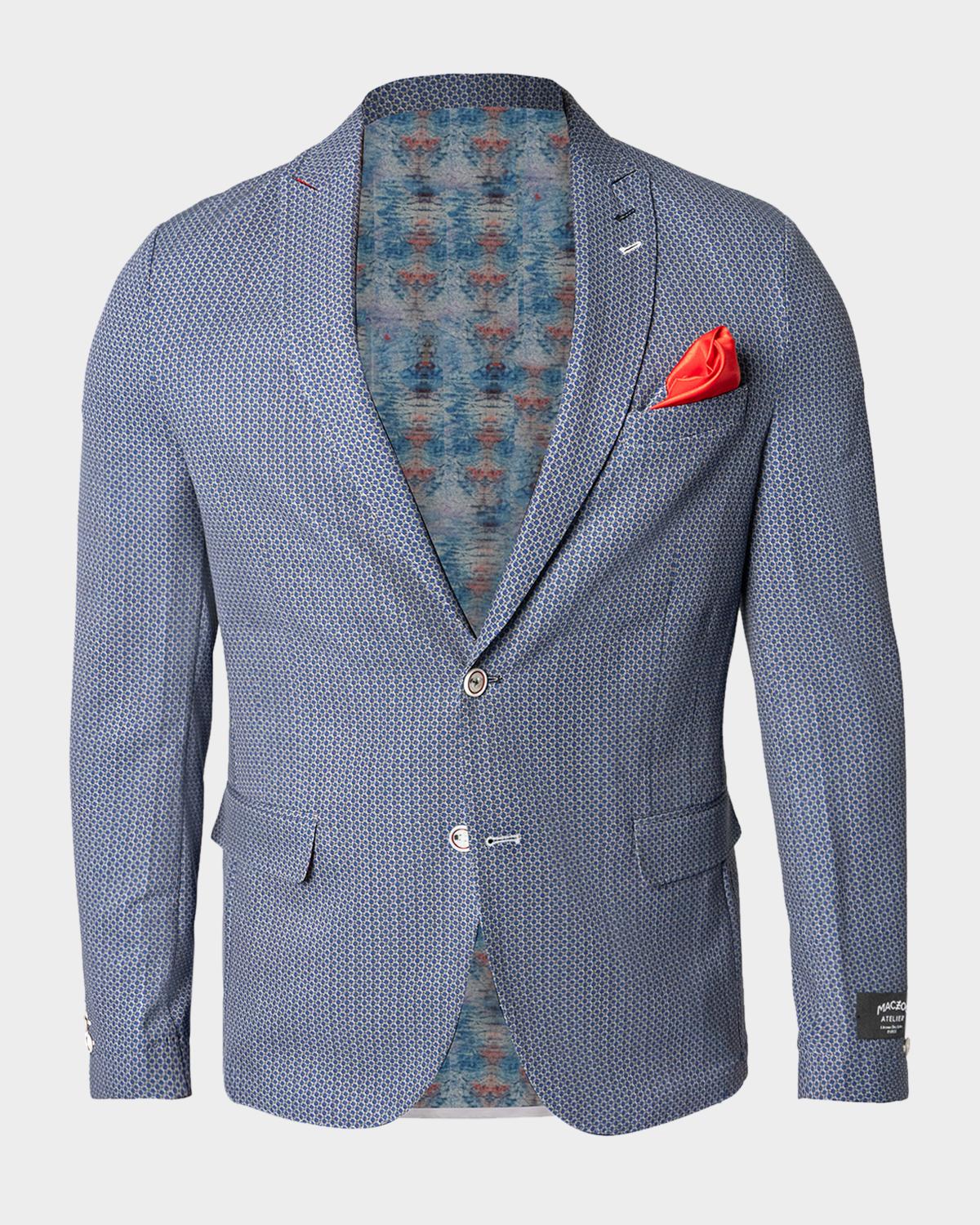 Maceoo Men's Descartes Micro-Geometric Unconstructed Blazer