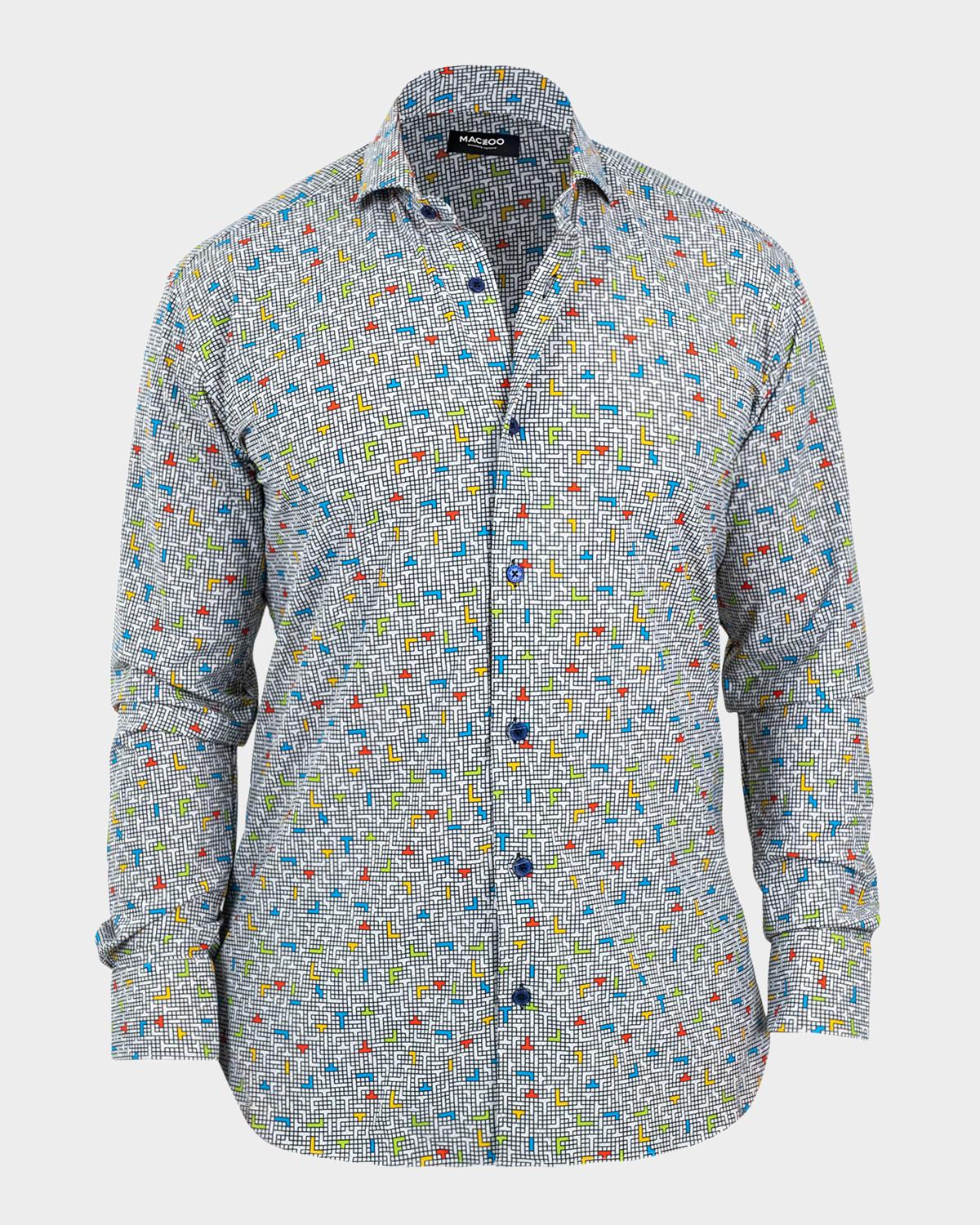 Maceoo Men's Einstein Video Game Stretch Sport Shirt