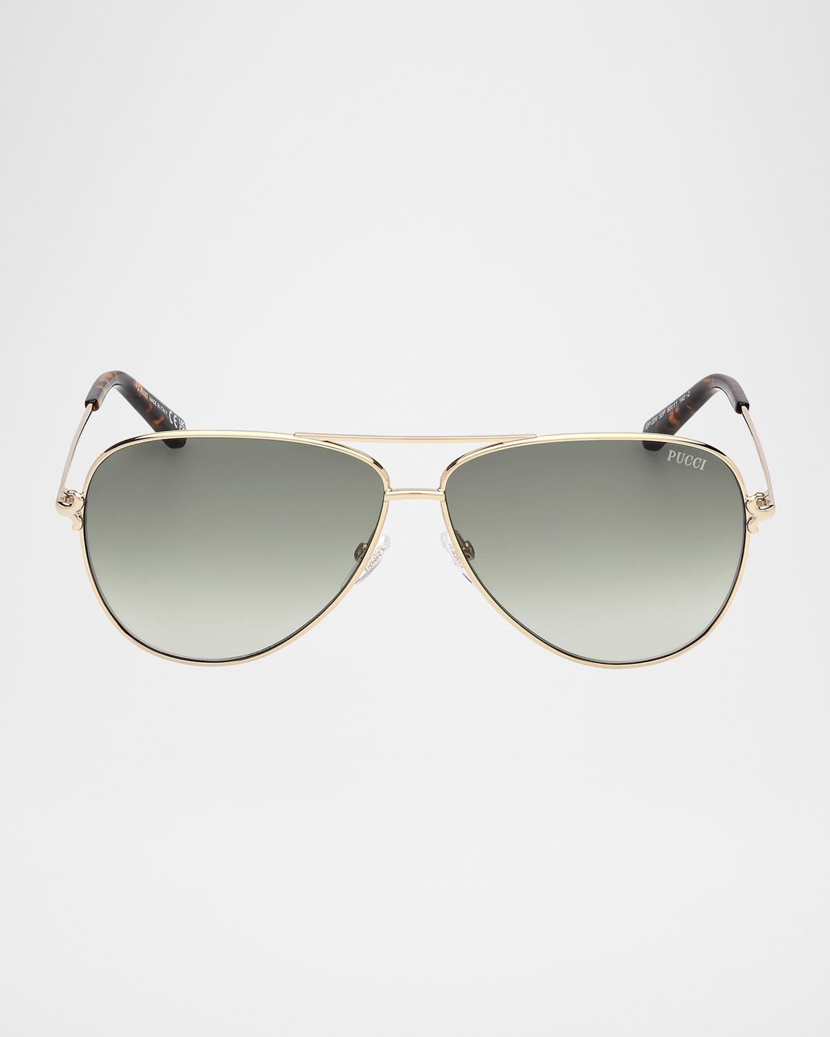 Pucci Metal Aviator Sunglasses