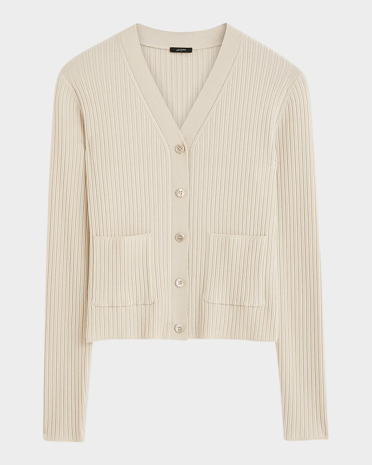Joseph Ribbed Merino Wool Cardigan