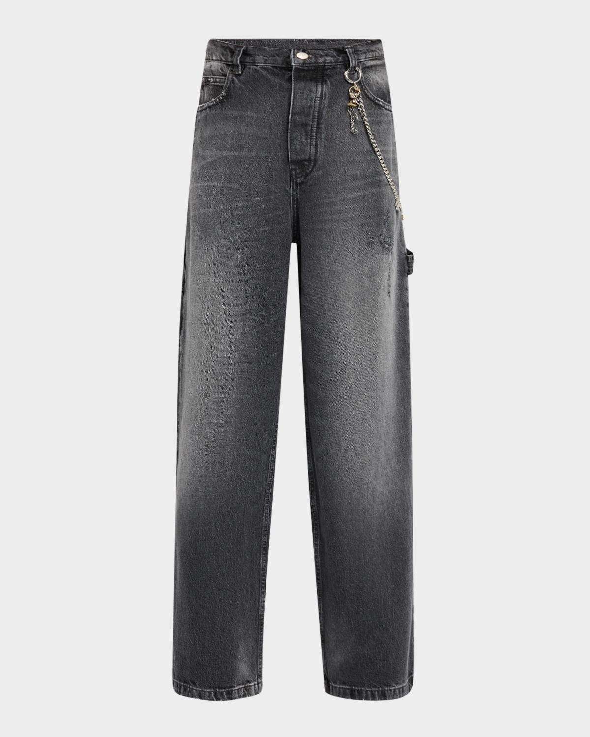 Marc Jacobs Charm Chain Oversized Wide-Leg Jeans