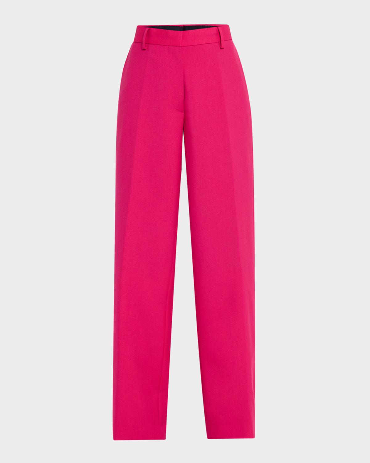Dries Van Noten Paxy Straight-Leg Mohair Wool Pants