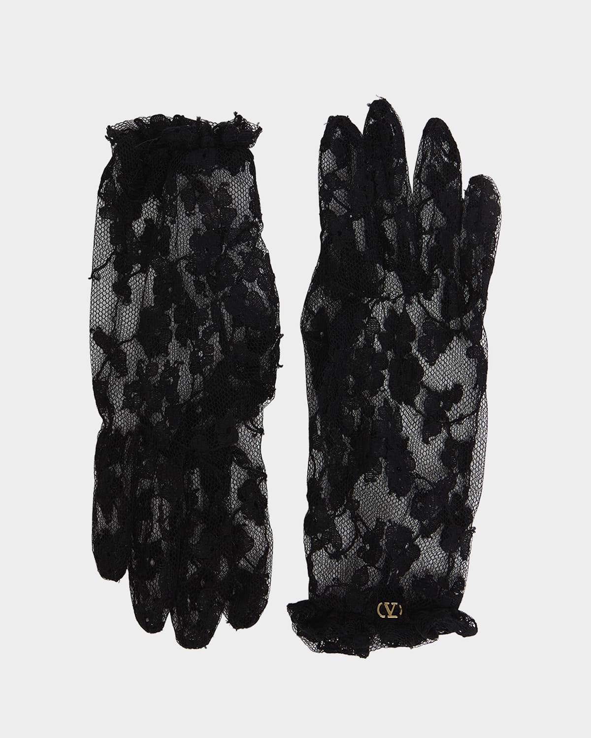 Valentino Garavani Floral Lace Cotton Blend Gloves | Thumbnail 4 Valentino Garavani Floral Lace Cotton Blend Gloves | Thumbnail 4