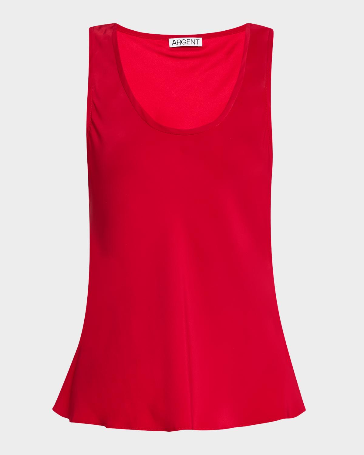 ARGENT Scoop-Neck Silk Charmeuse Tank
