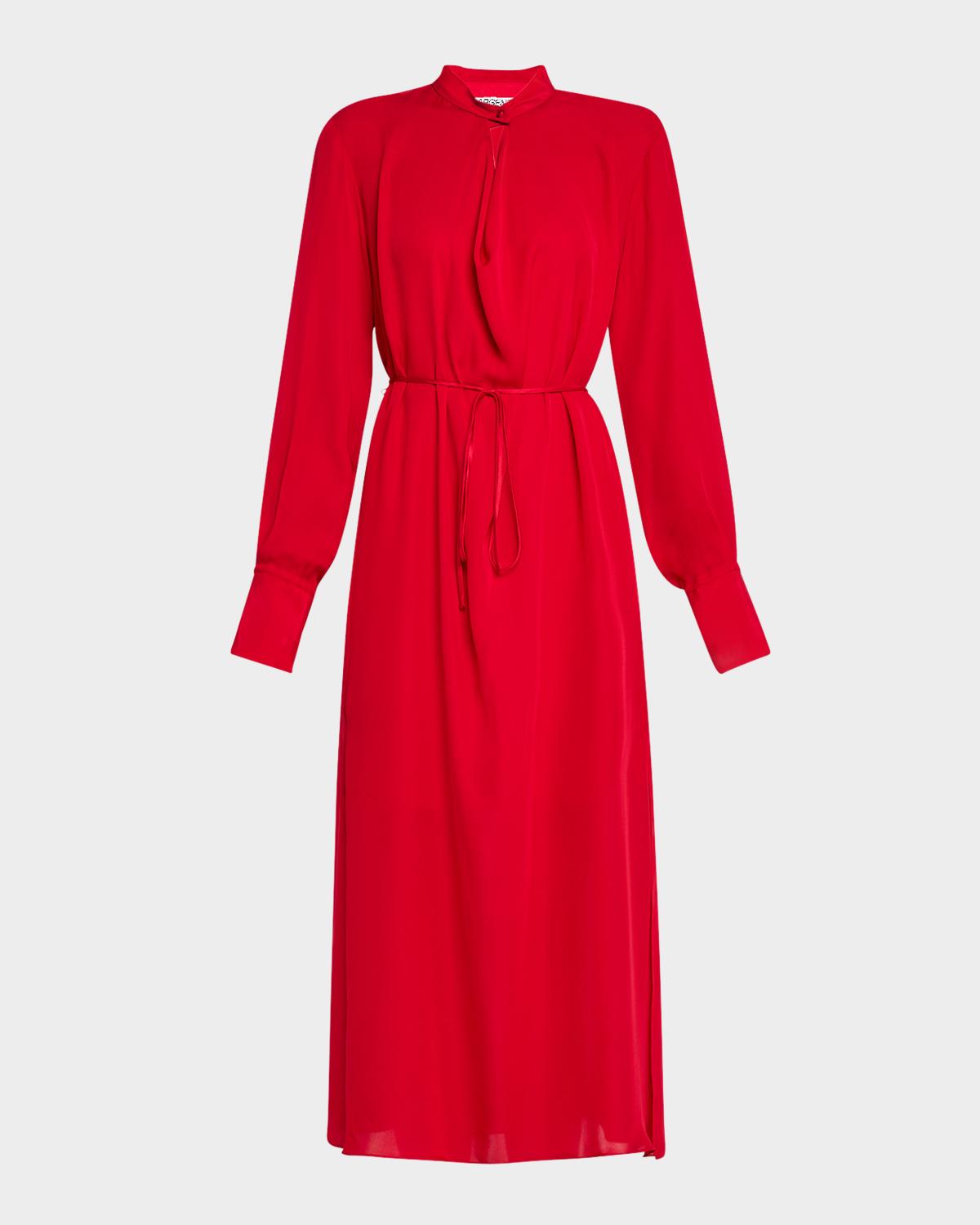 ARGENT Cutout Silk Double Georgette Midi Dress