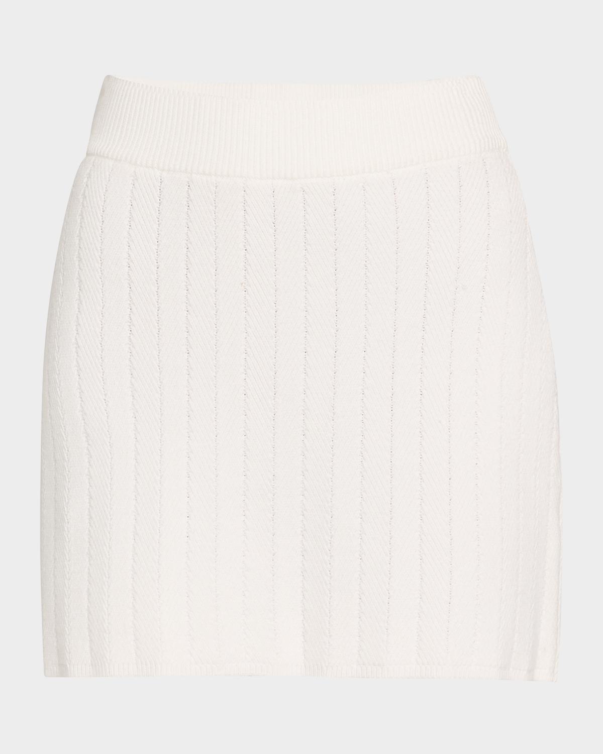 ARGENT Herringbone Straight Mini Skirt