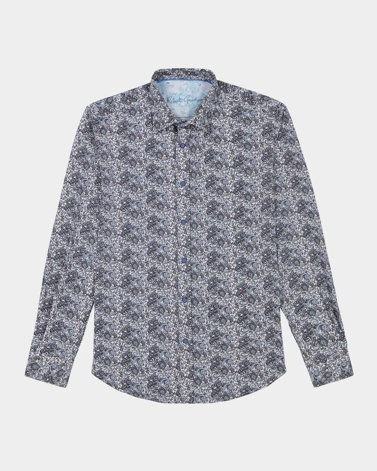 Robert Graham Men's Fitzgerald Micro-Paisley Woven Sport Shirt
