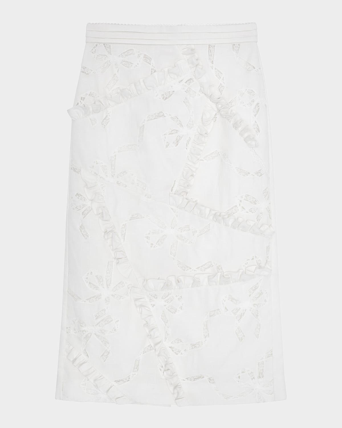 SHUSHU/TONG Lace Bow Patchwork Skirt