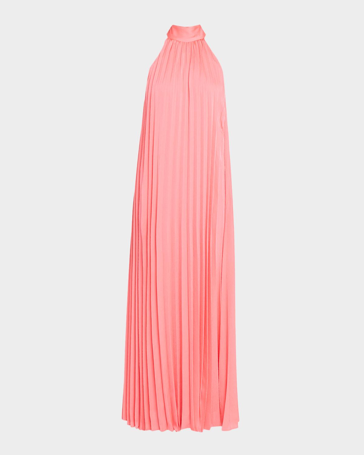 Ungaro Beverly Pleated Trapeze Halter Gown