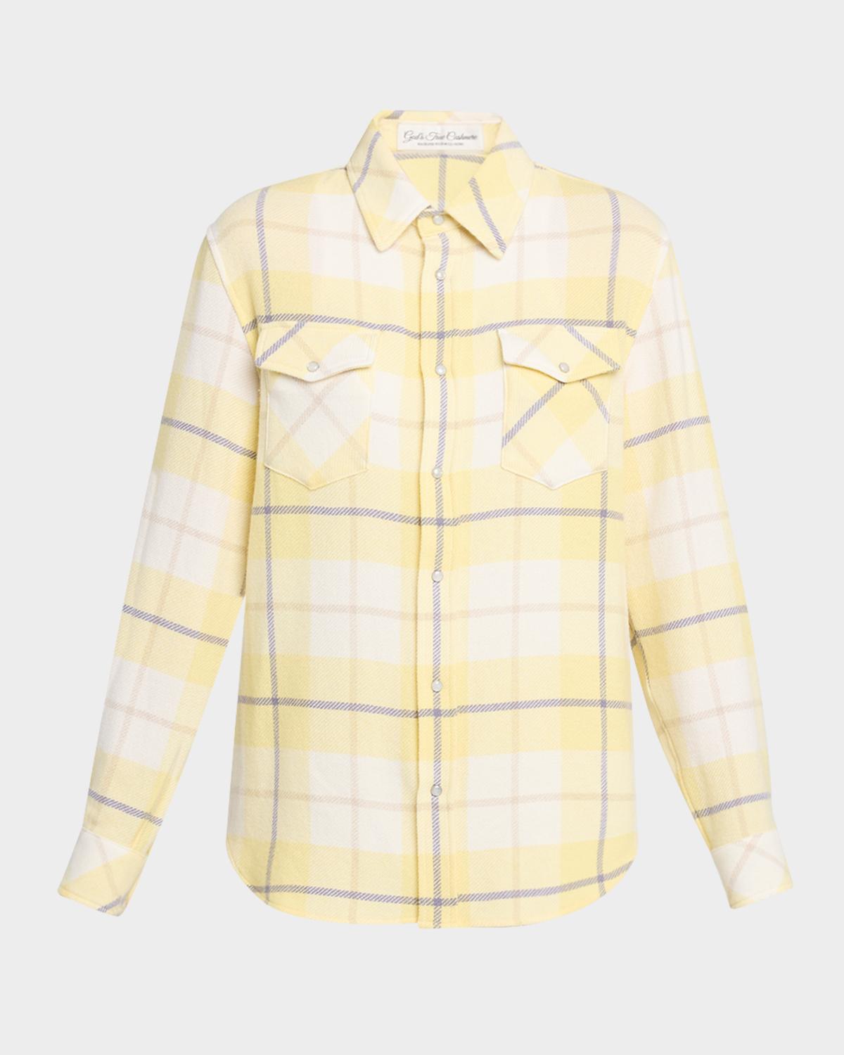 God's True Cashmere Dreamer Tartan Cashmere Flannel Shirt