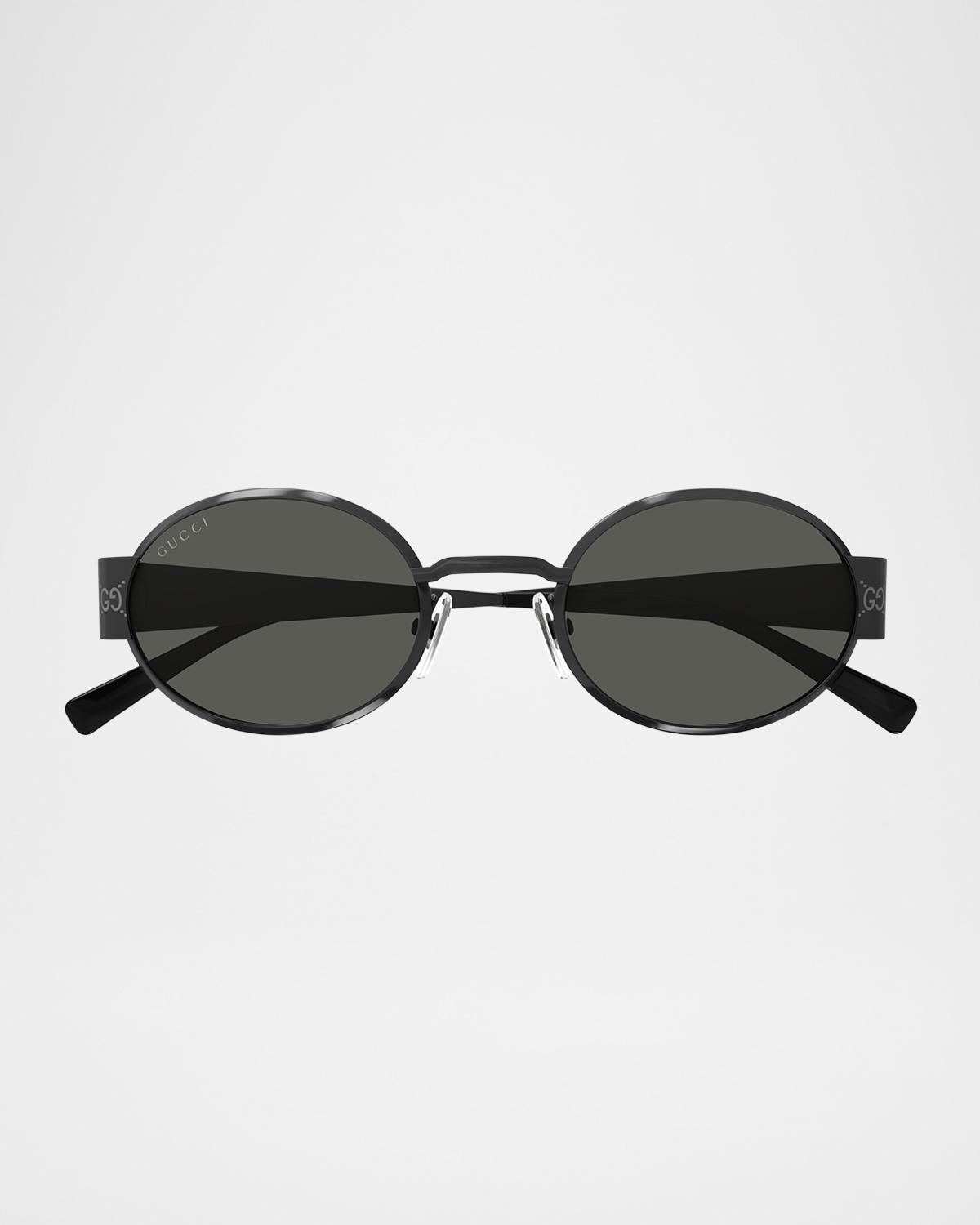 Gucci Men's GG1854SM Metal Oval Sunglasses