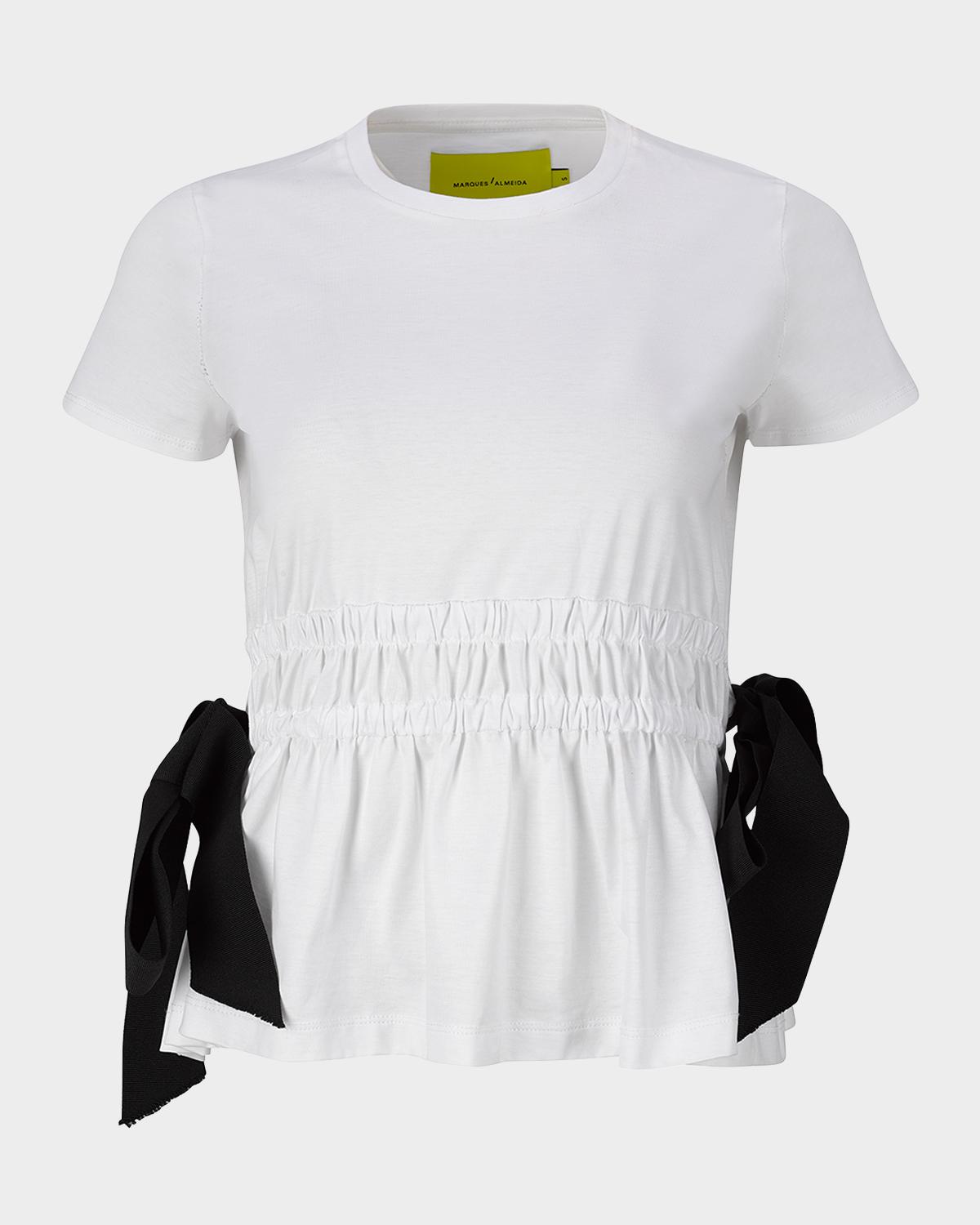 Marques 'Almeida Crewneck Bow Detail T-Shirt