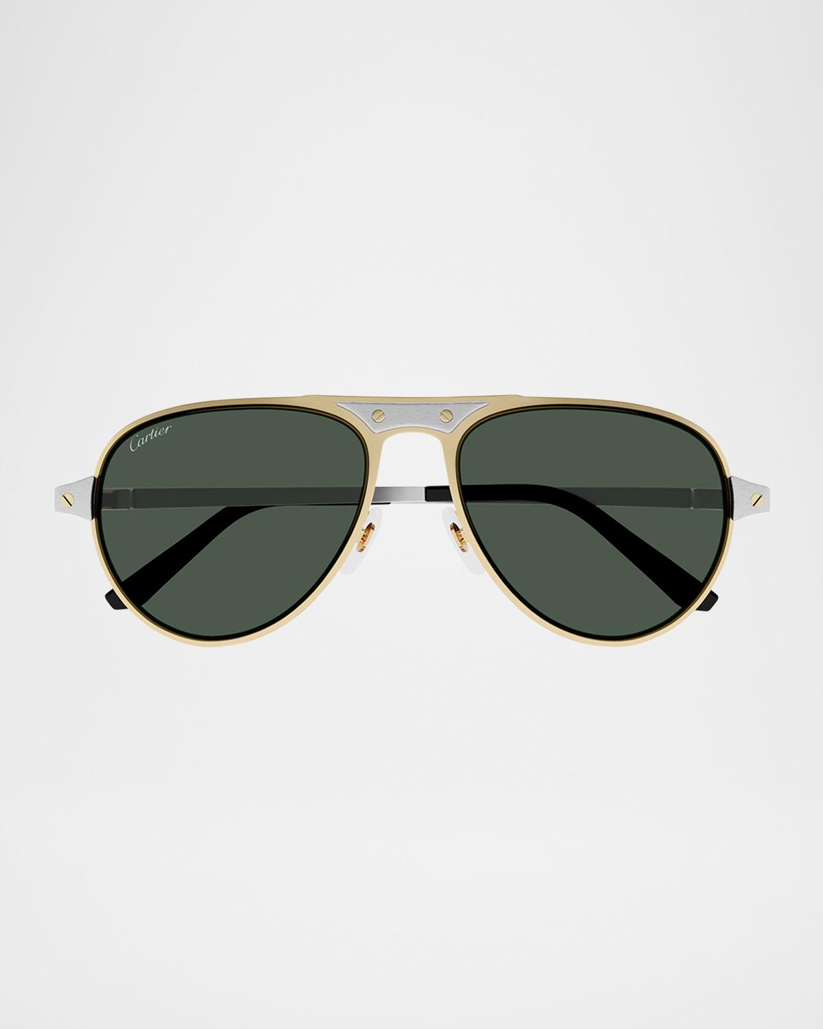 Cartier Men's CT0533SM Metal Aviator Sunglasses