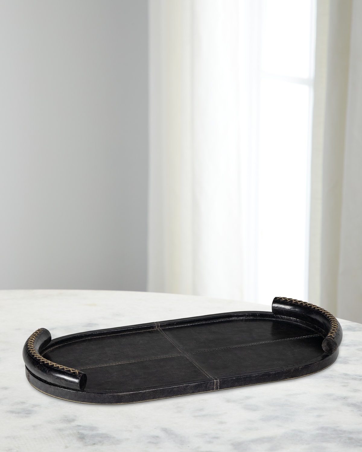Regina Andrew Forte Leather Oval Tray